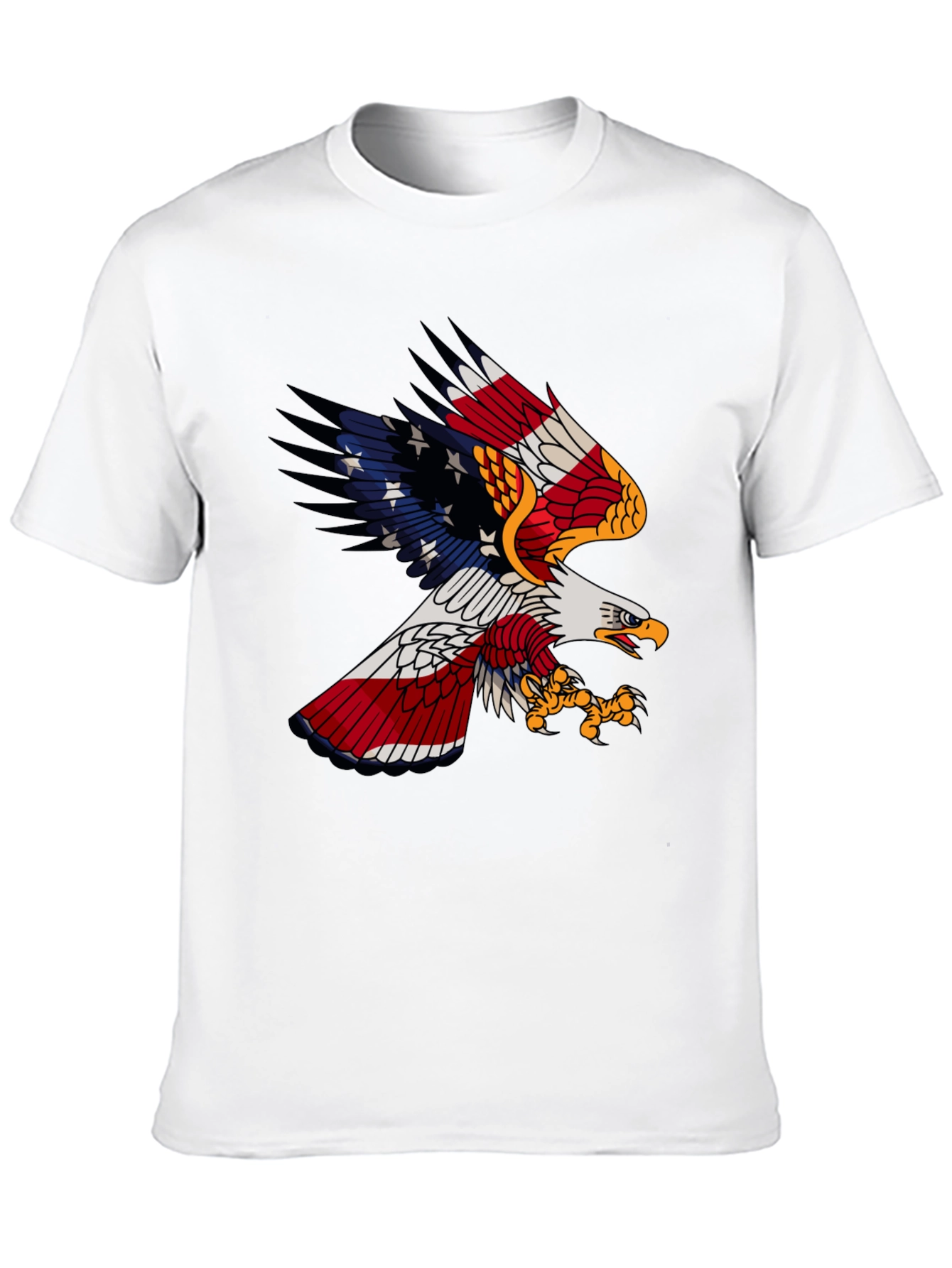 American Flag Bald Eagle Graphic Tee - Patriotic T-Shirt