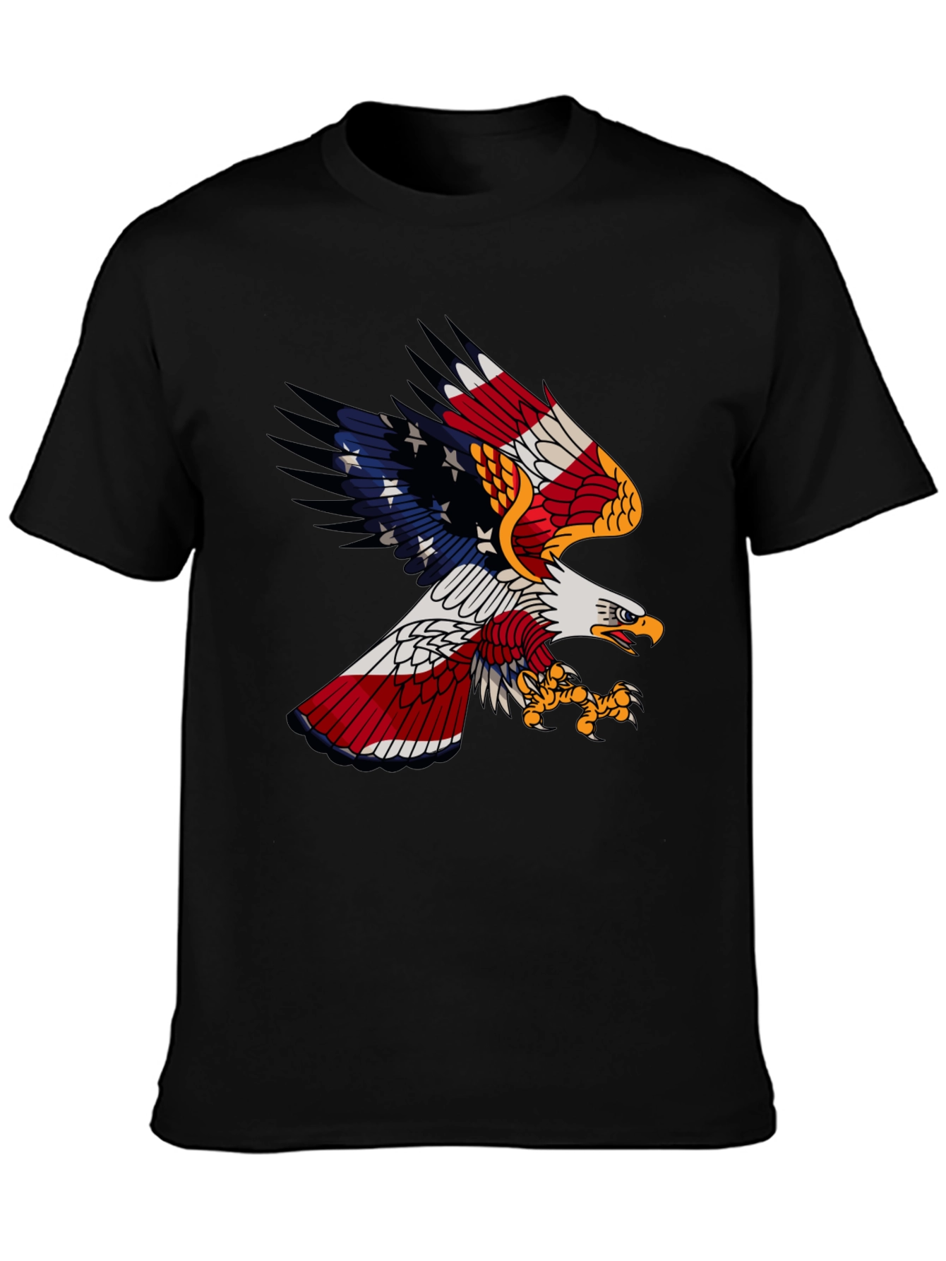 American Flag Bald Eagle Graphic Tee - Patriotic T-Shirt