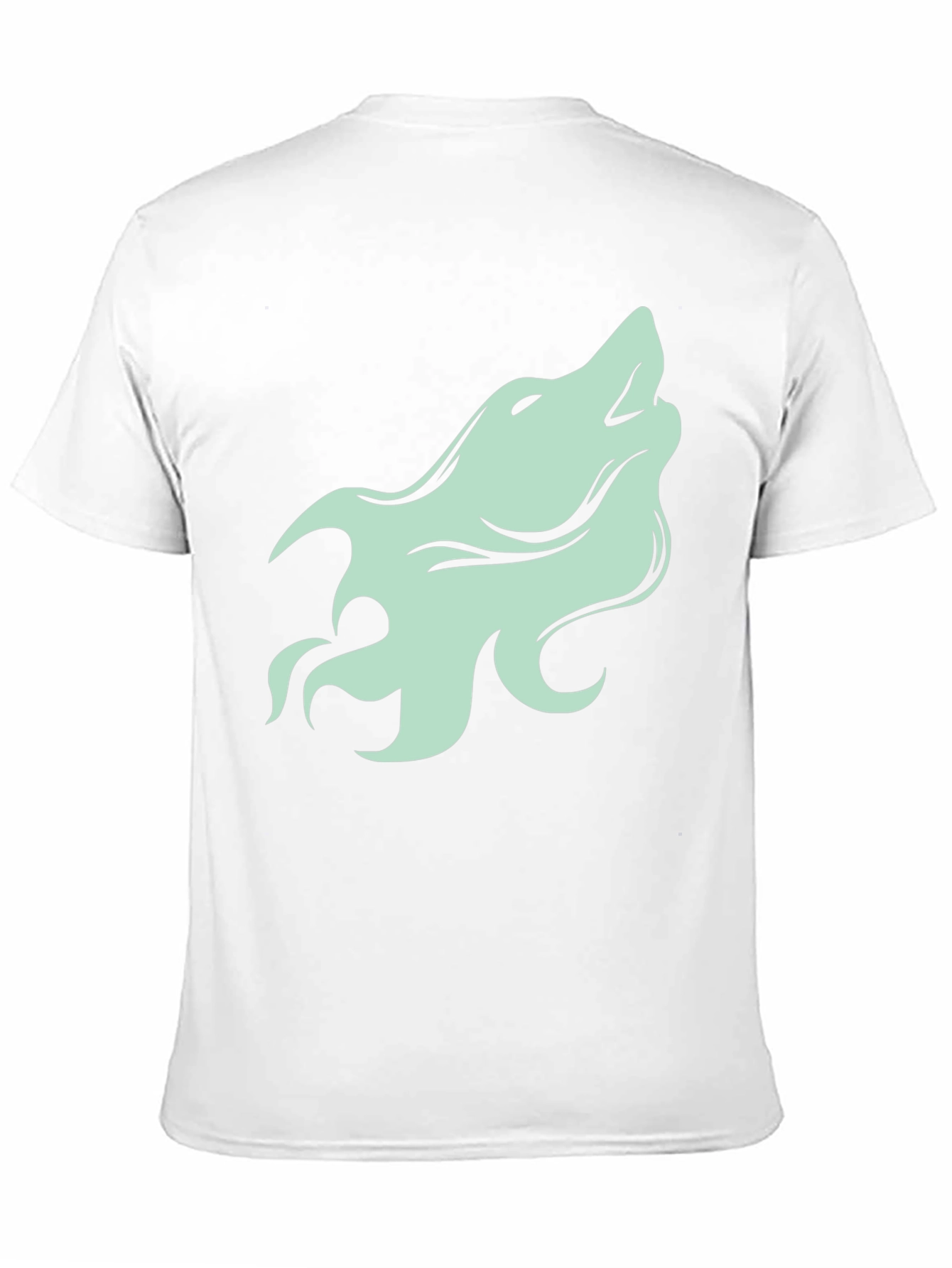 Mens Black T-Shirt with Howling Wolf Graphic