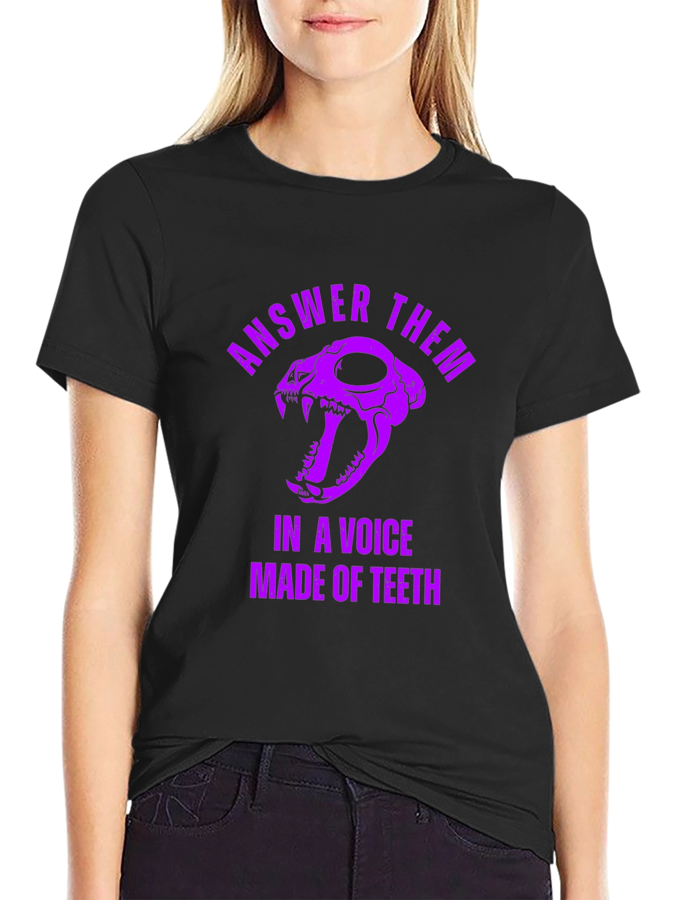 Answer Them T-Shirt: Skull & Teeth Design