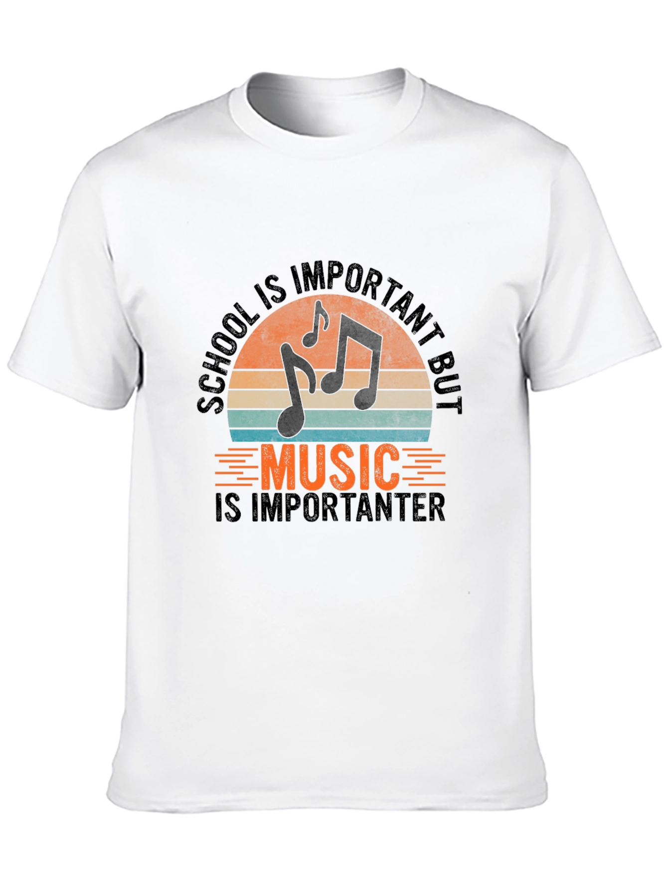 Music Is Importanter Black Graphic Tee