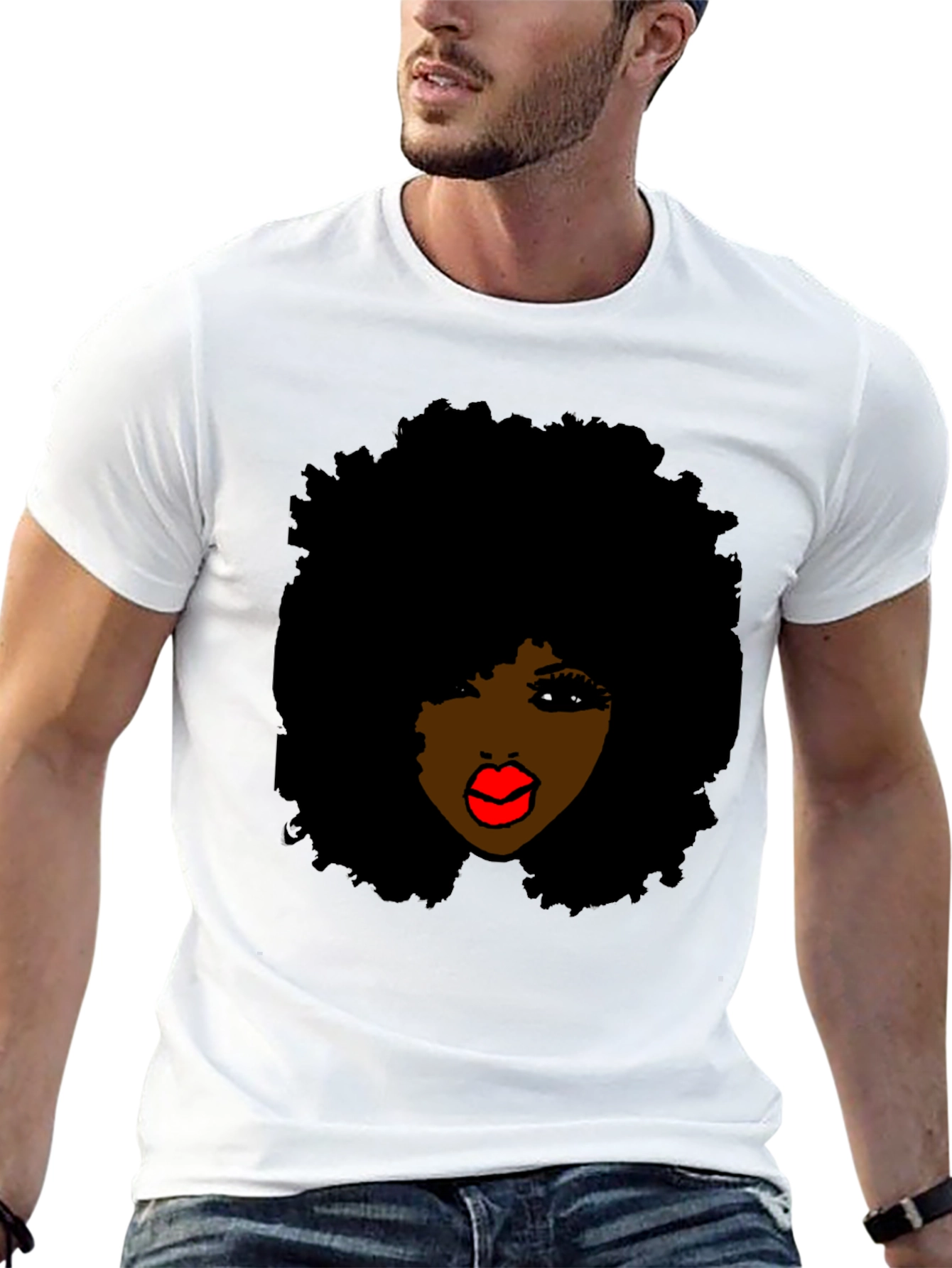 Afro Queen Graphic T-Shirt - Black Cotton Tee