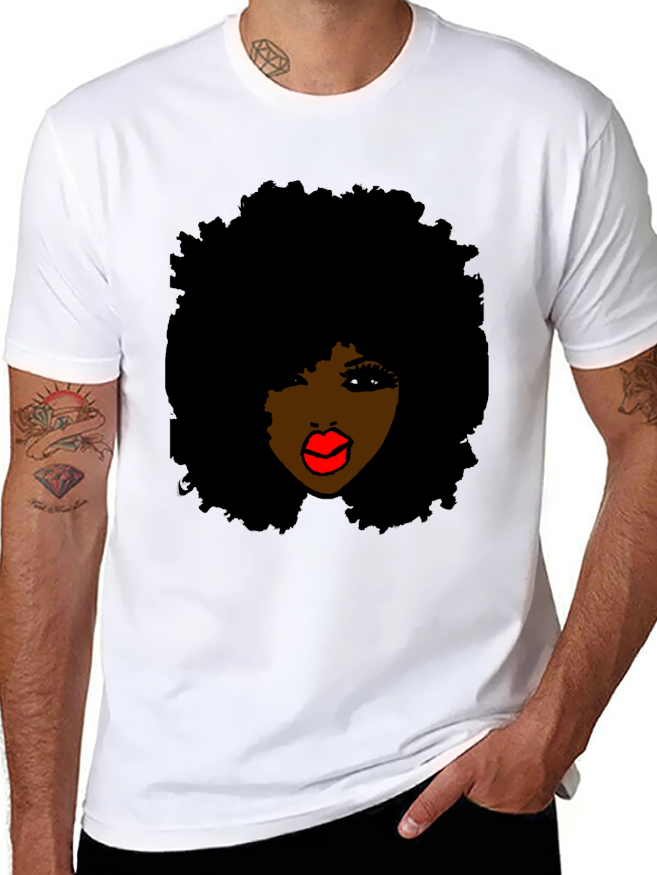 Afro Queen Graphic T-Shirt - Black Cotton Tee