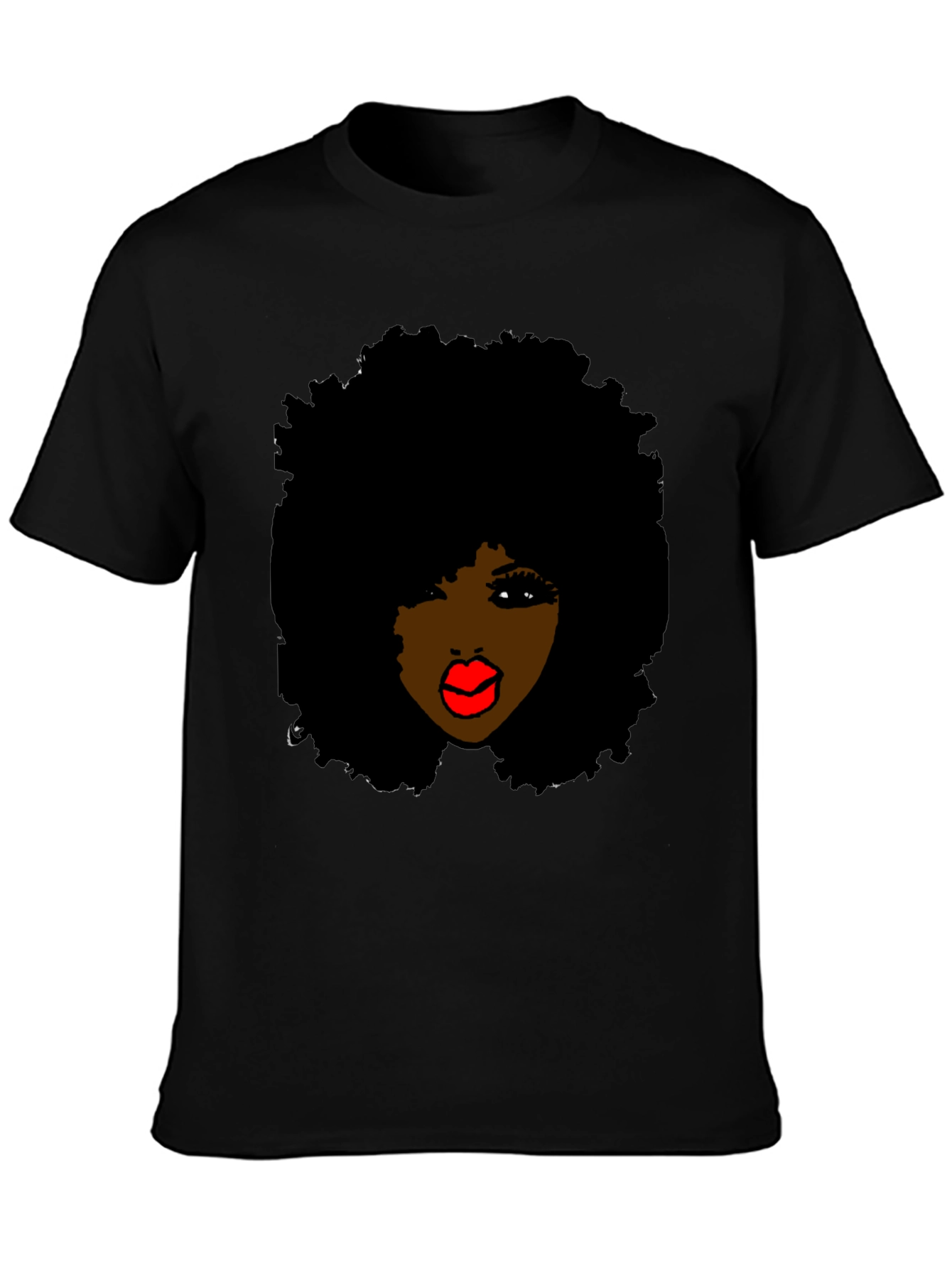 Afro Queen Graphic T-Shirt - Black Cotton Tee
