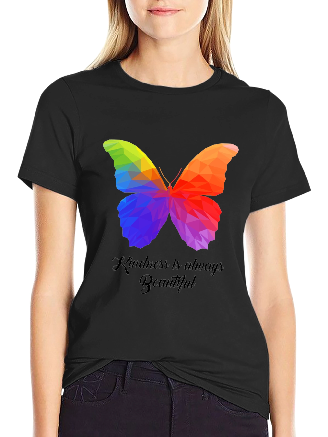 Kindness Butterfly Graphic Tee - Unisex Black T-Shirt