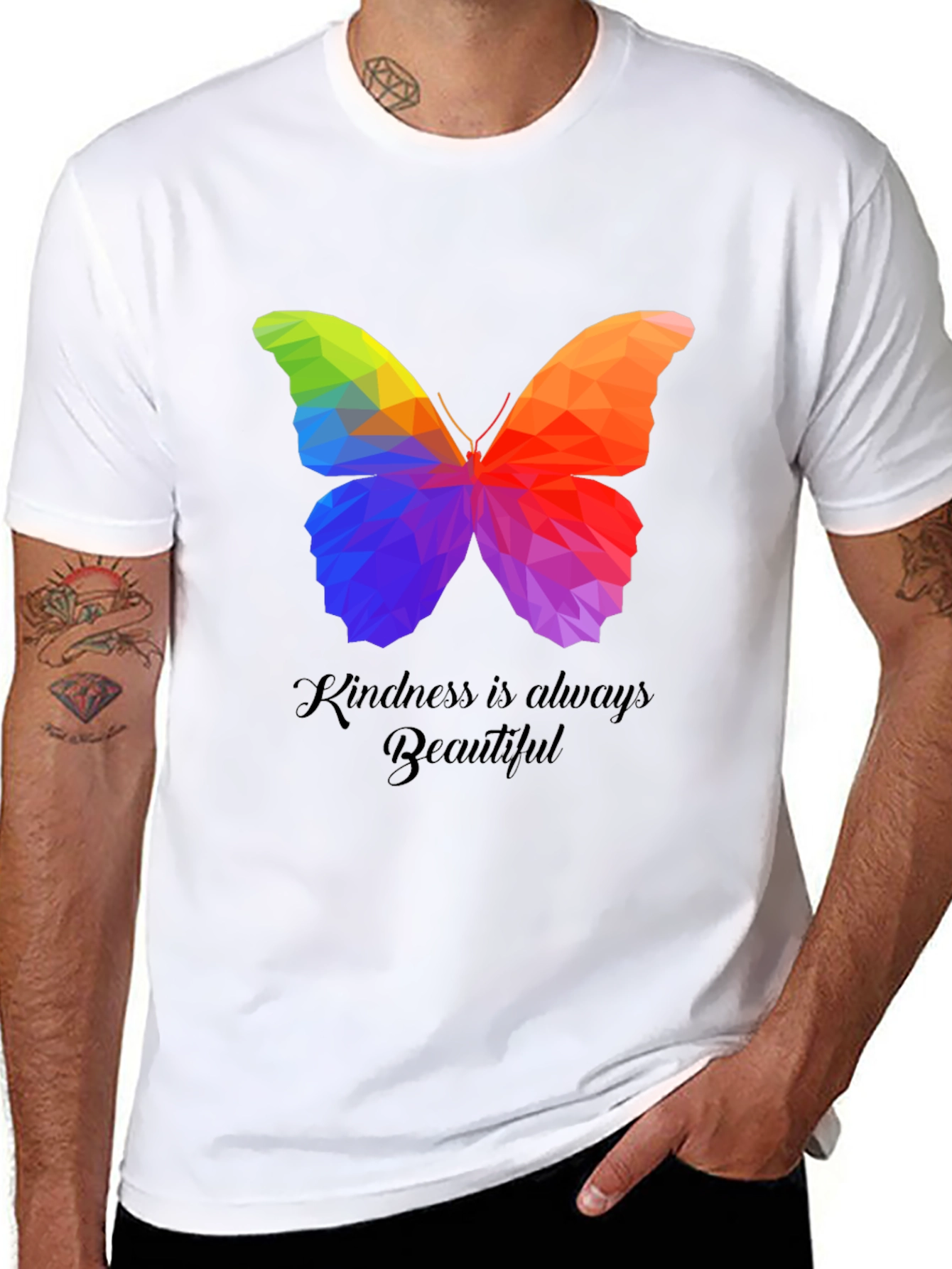Kindness Butterfly Graphic Tee - Unisex Black T-Shirt