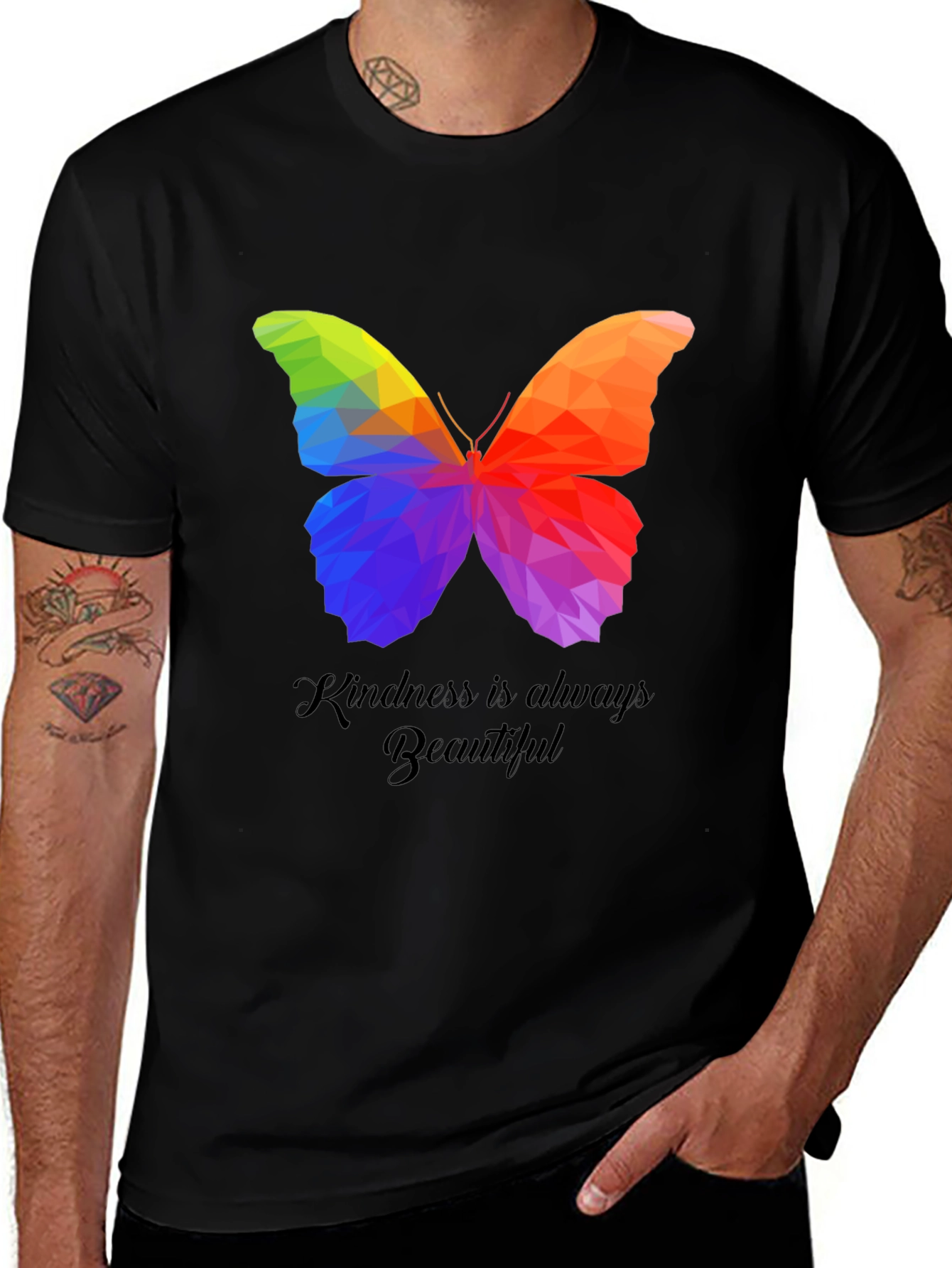Kindness Butterfly Graphic Tee - Unisex Black T-Shirt