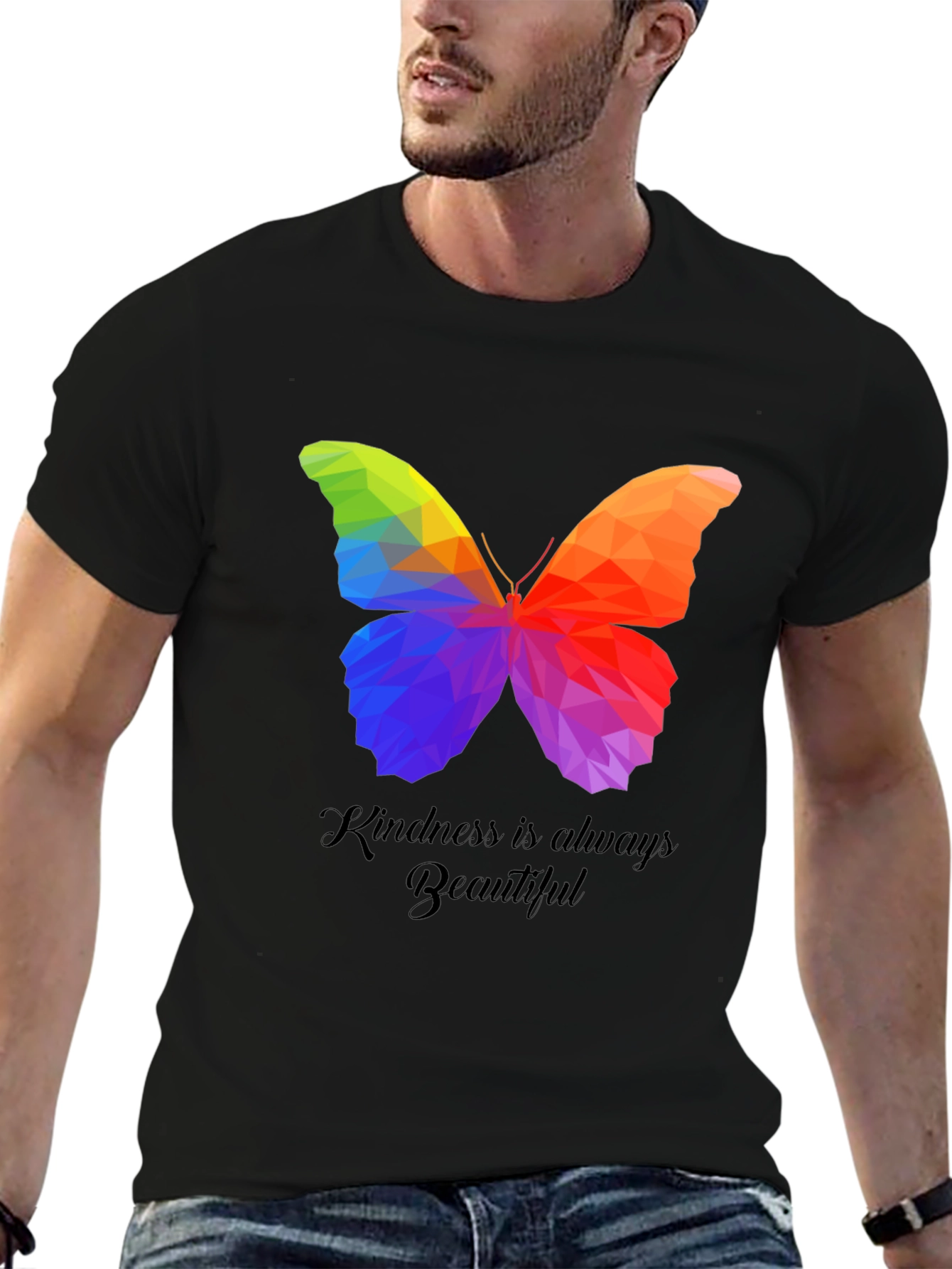 Kindness Butterfly Graphic Tee - Unisex Black T-Shirt