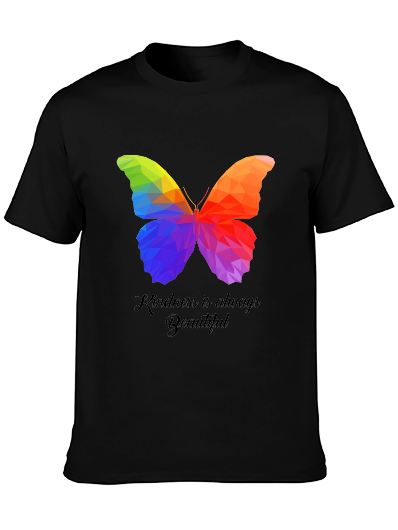 Kindness Butterfly Graphic Tee - Unisex Black T-Shirt