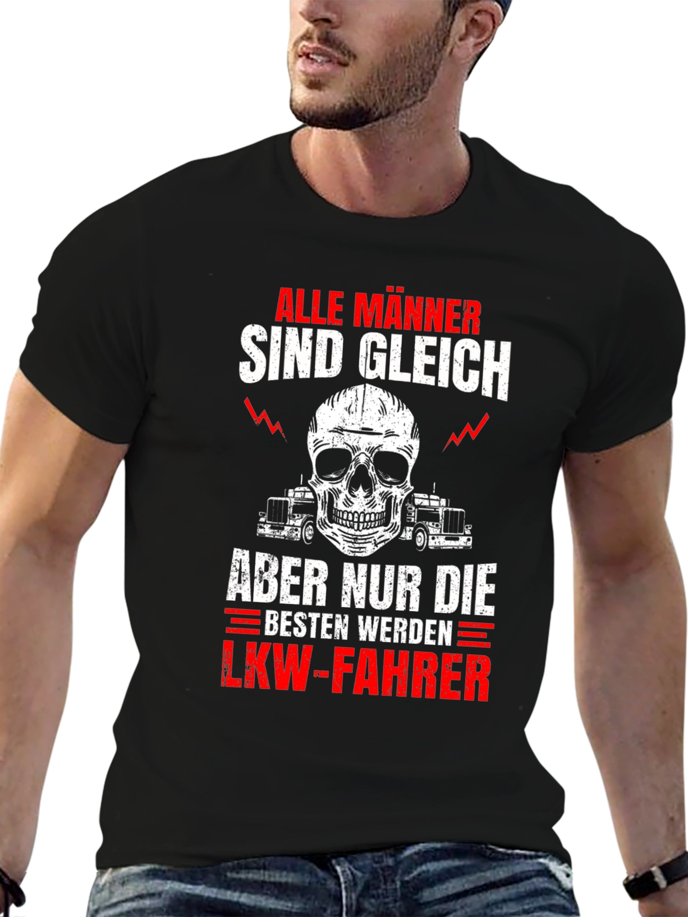 Mens Alle Manner Trucker T-Shirt