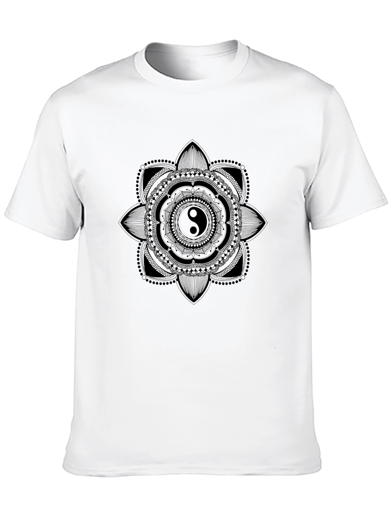 Yin Yang Mandala Black T-Shirt