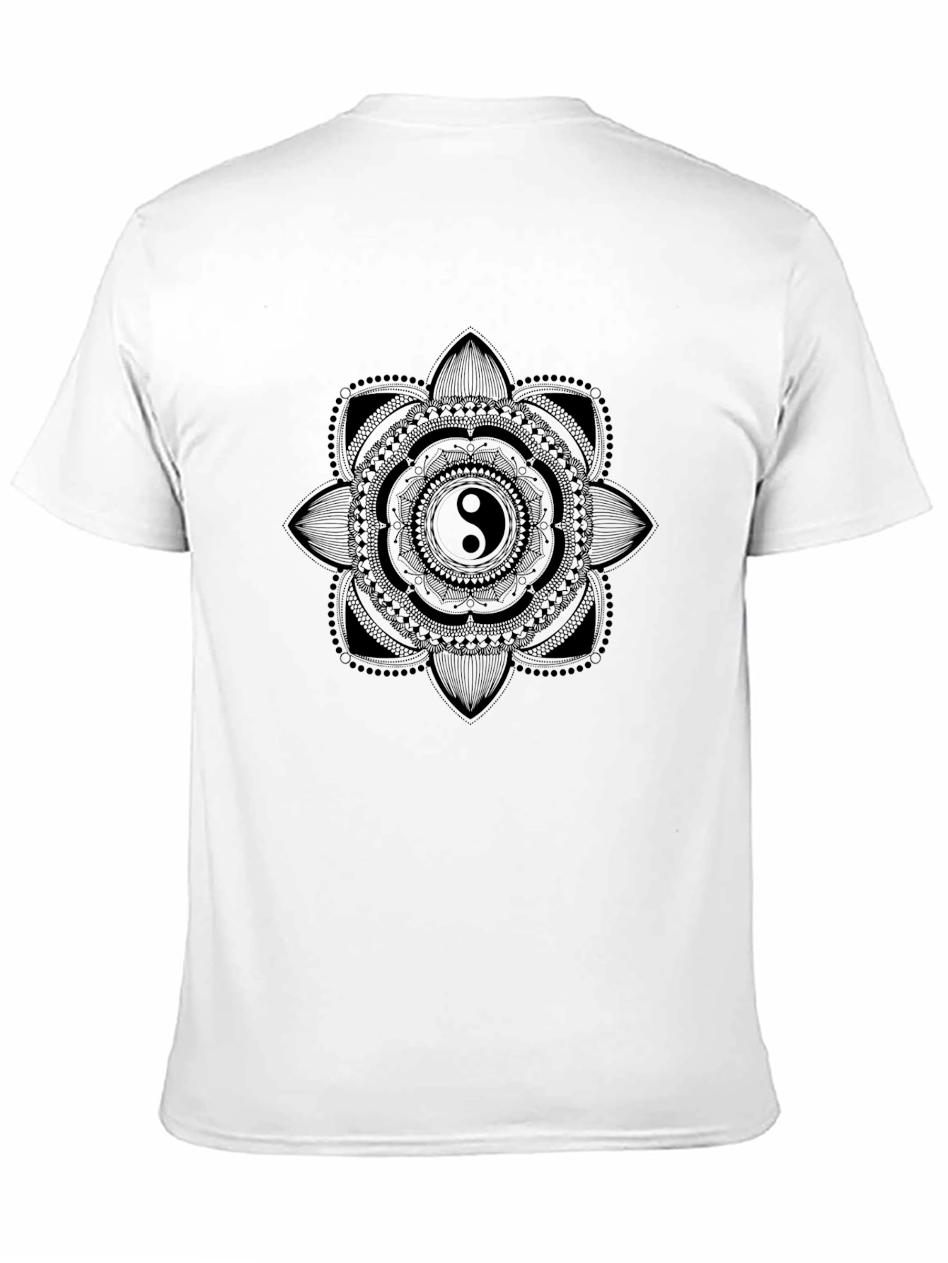 Yin Yang Mandala Black T-Shirt