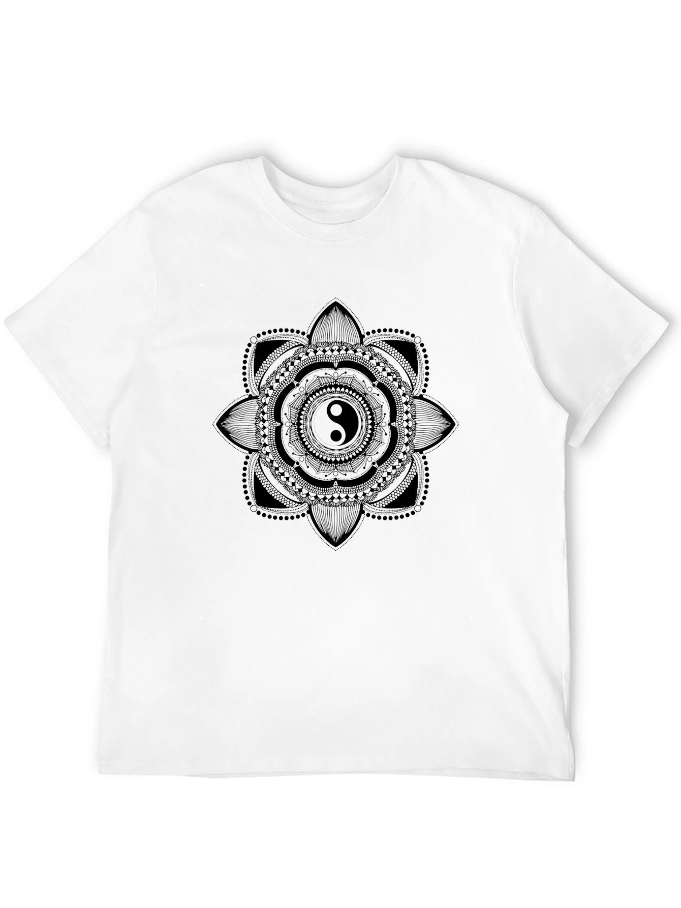 Yin Yang Mandala Black T-Shirt
