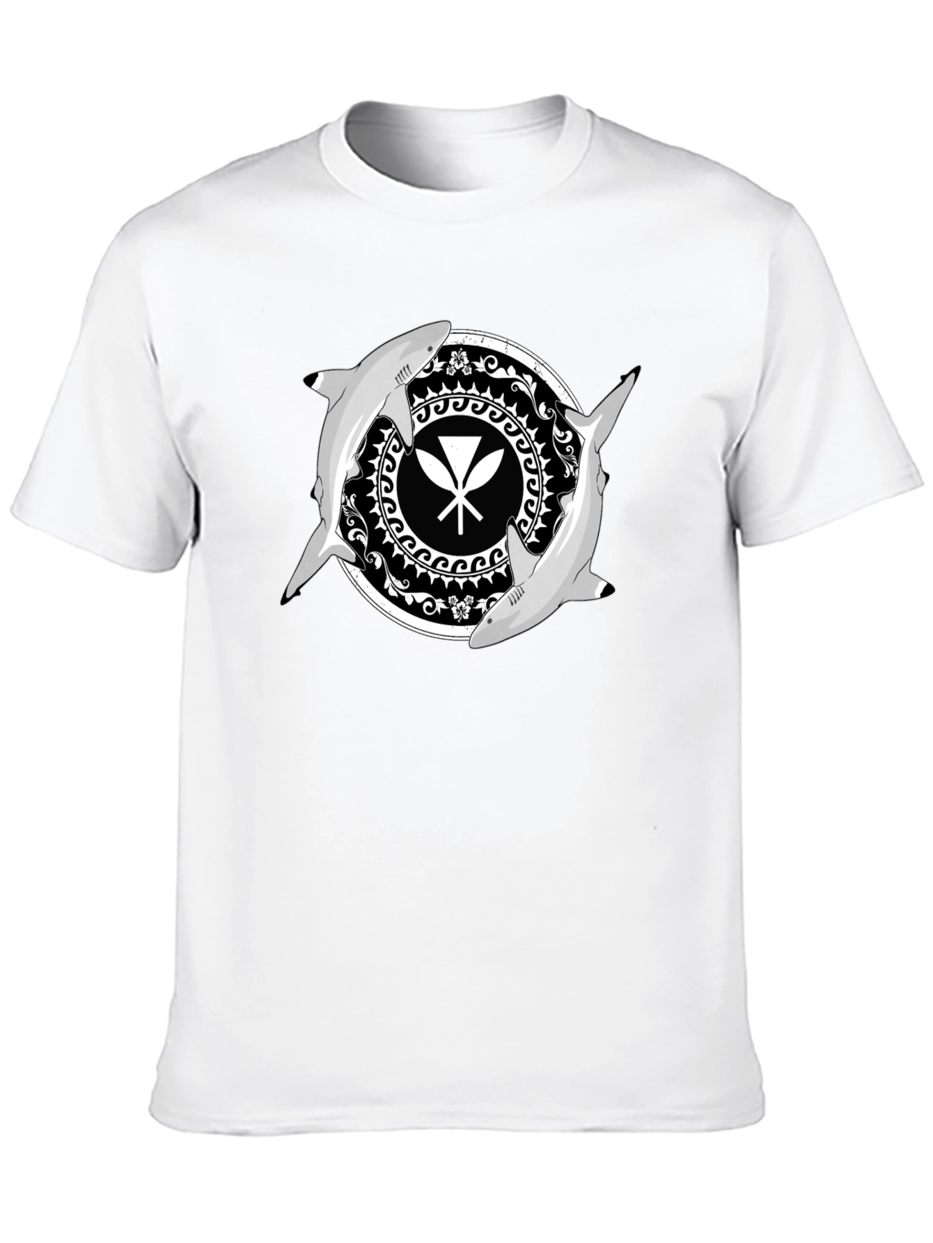 Shark Circle Graphic Tee - Black