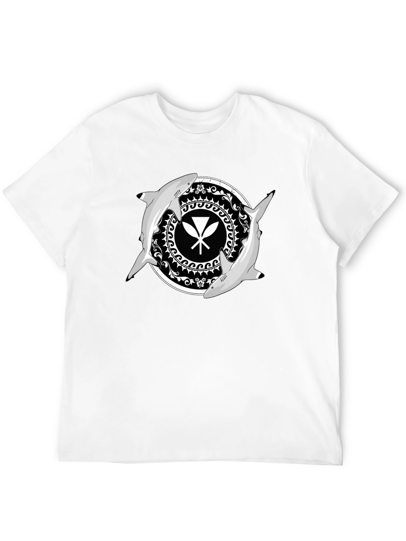 Shark Circle Graphic Tee - Black