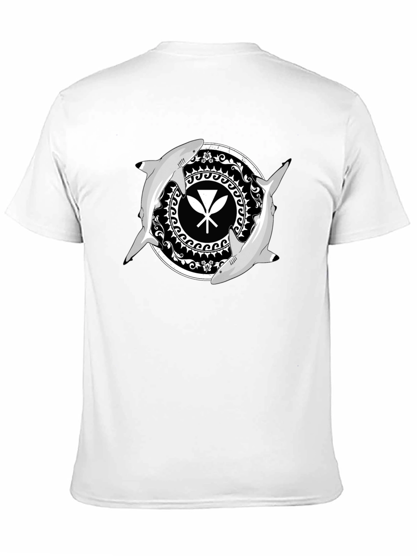 Shark Circle Graphic Tee - Black