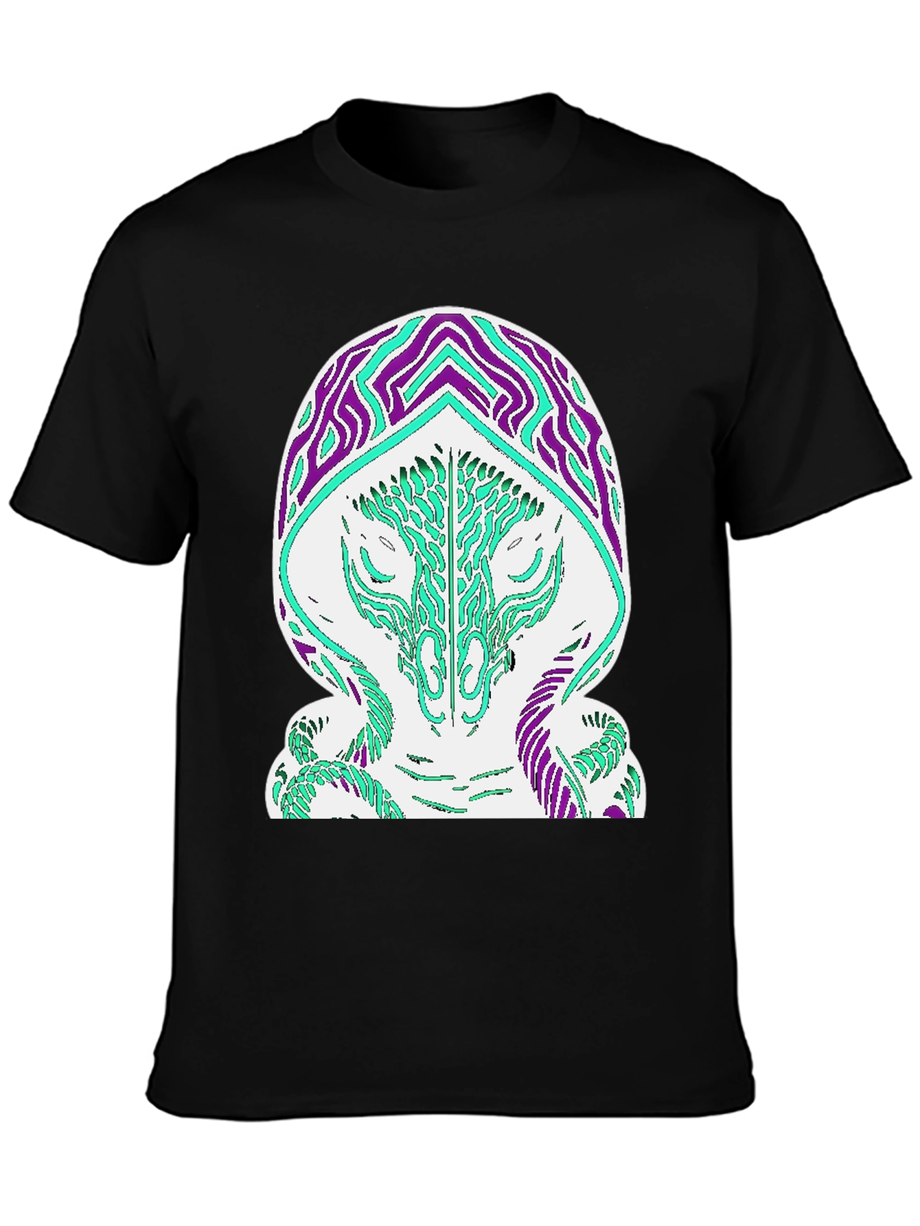 Abstract Serpent Graphic T-Shirt - Black
