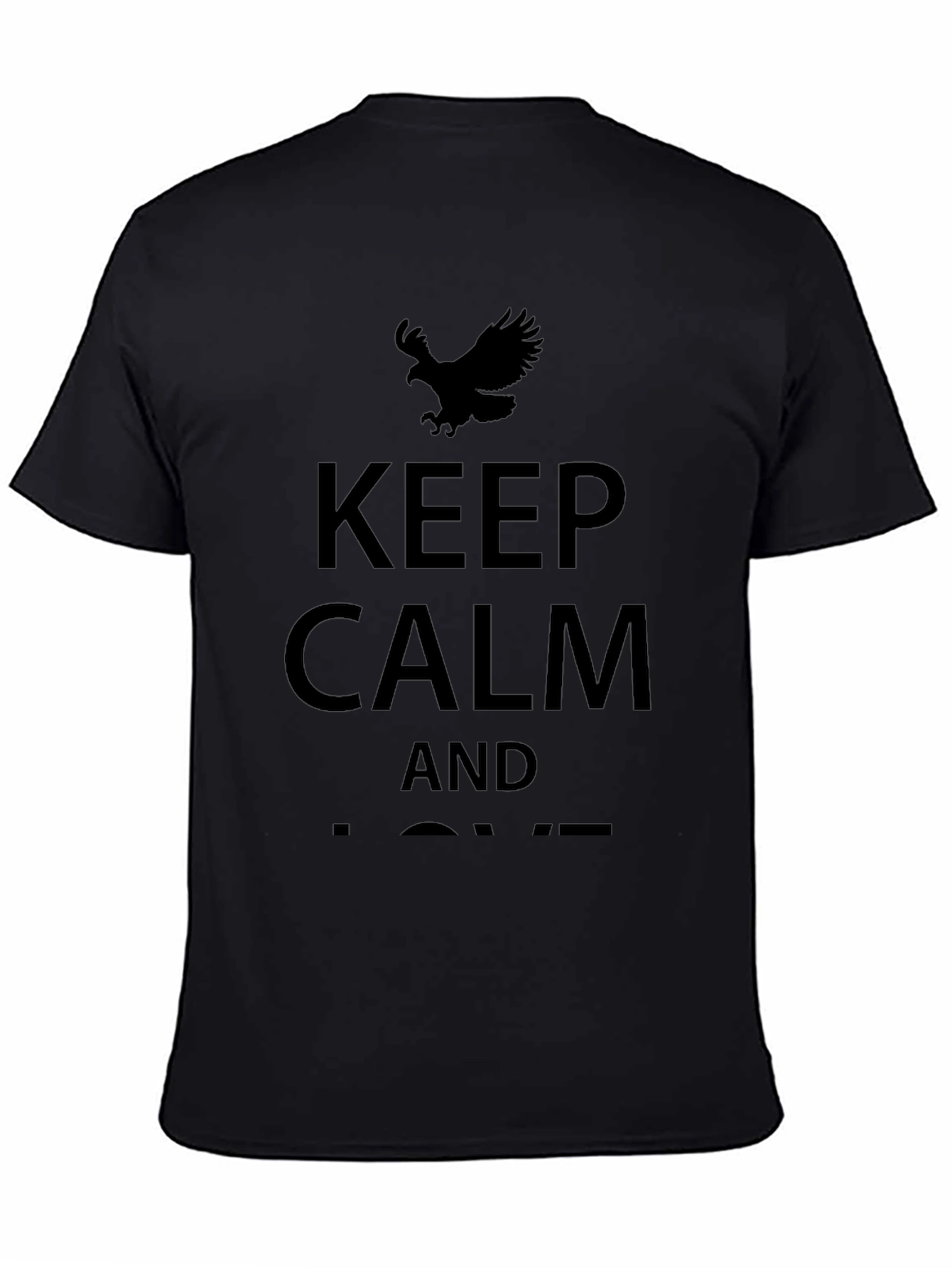 Keep Calm Eagle Graphic T-Shirt - Black