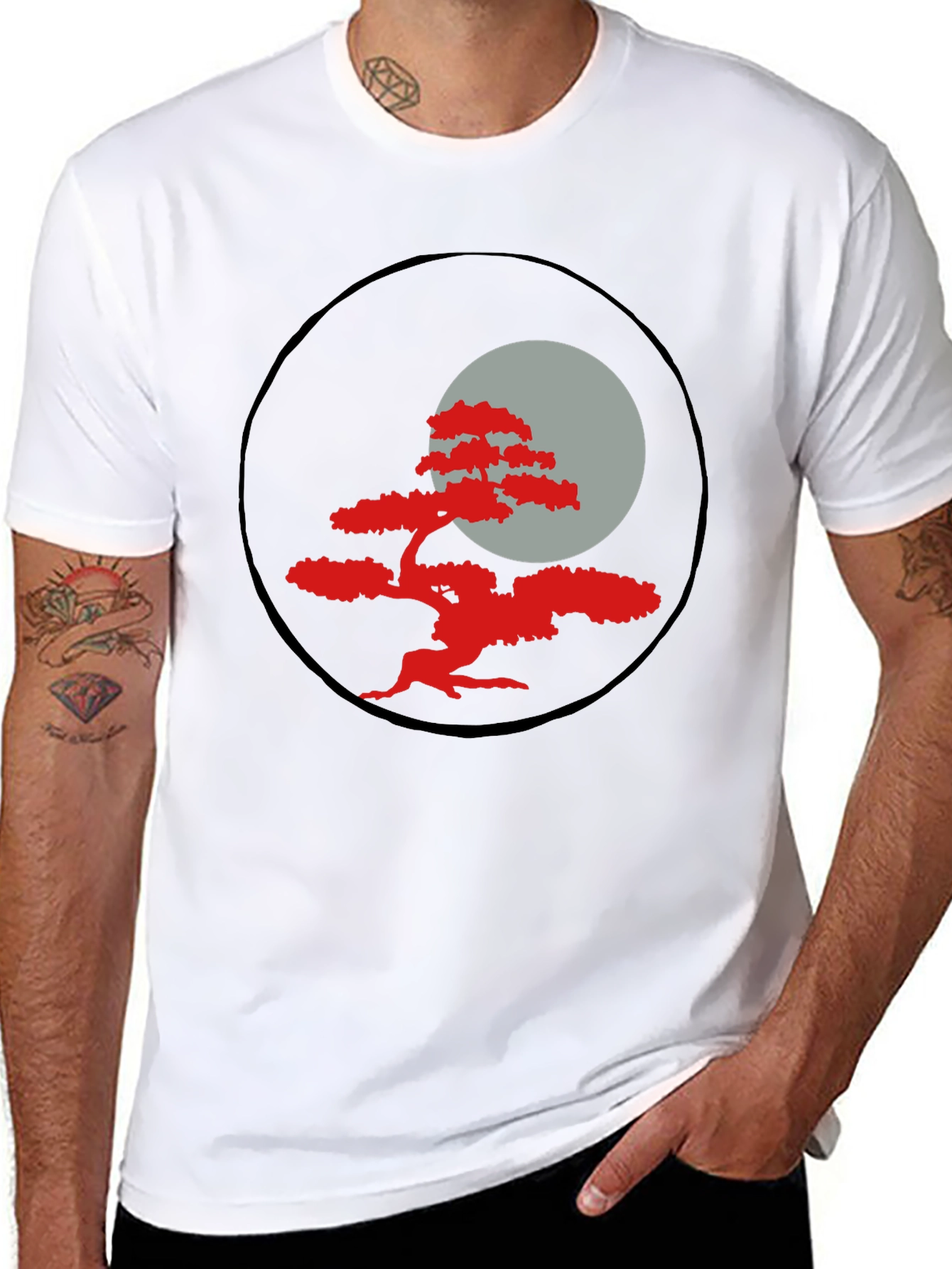 Zen Bonsai Moon Graphic T-Shirt