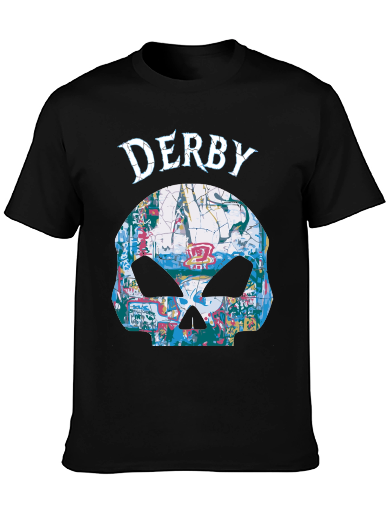 Derby Skull Graphic T-Shirt - Mens Black Tee
