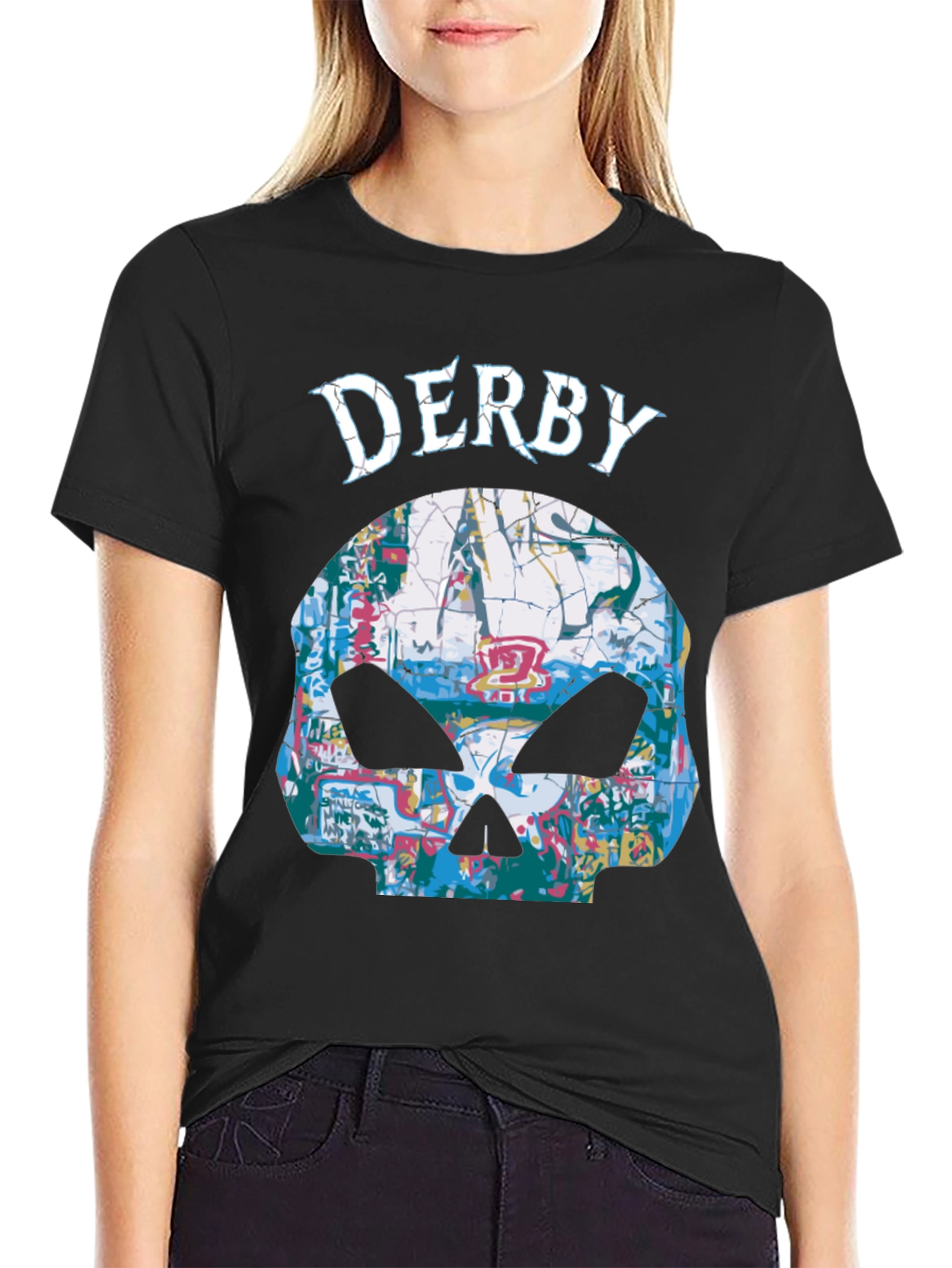 Derby Skull Graphic T-Shirt - Mens Black Tee