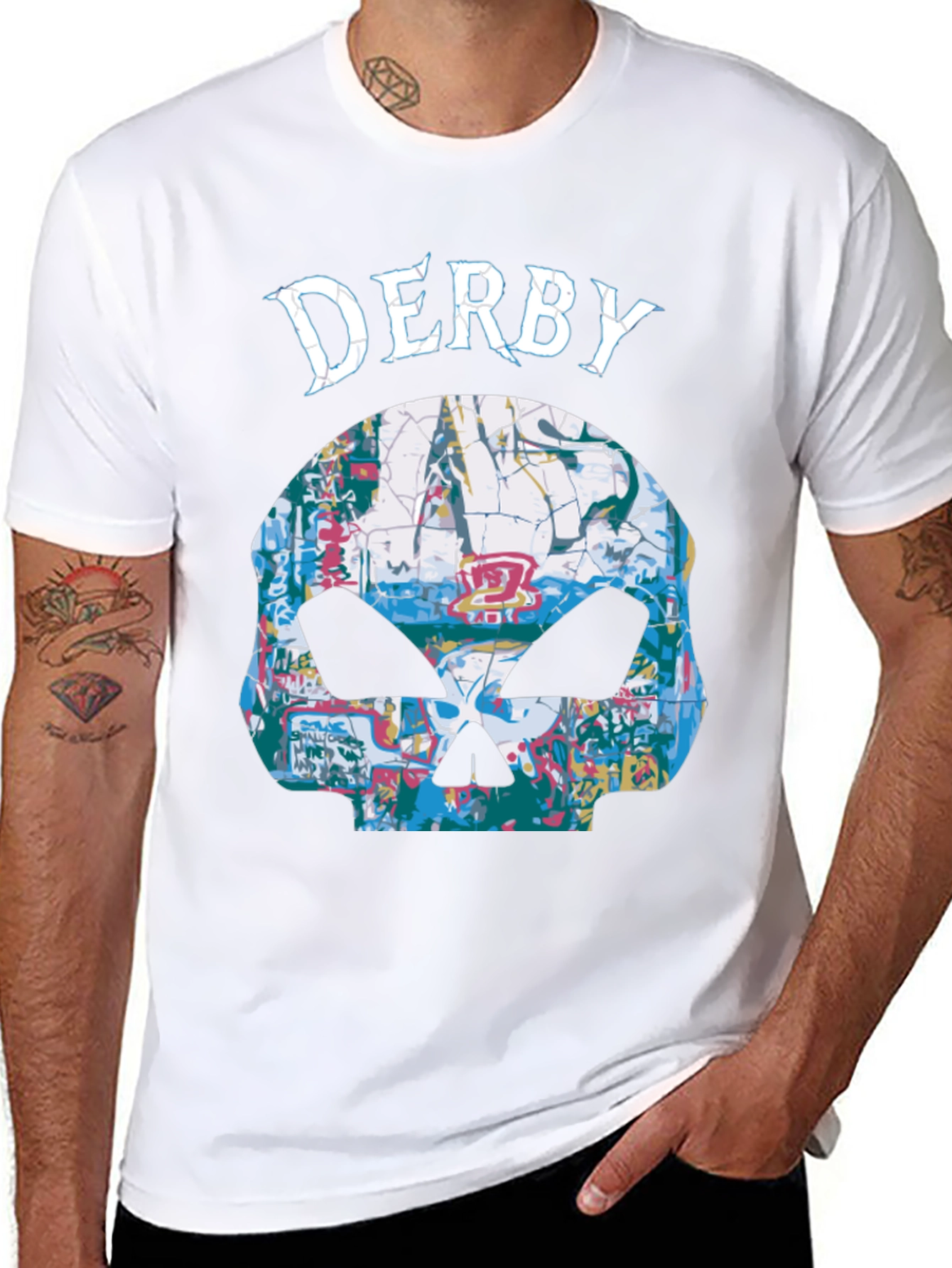 Derby Skull Graphic T-Shirt - Mens Black Tee