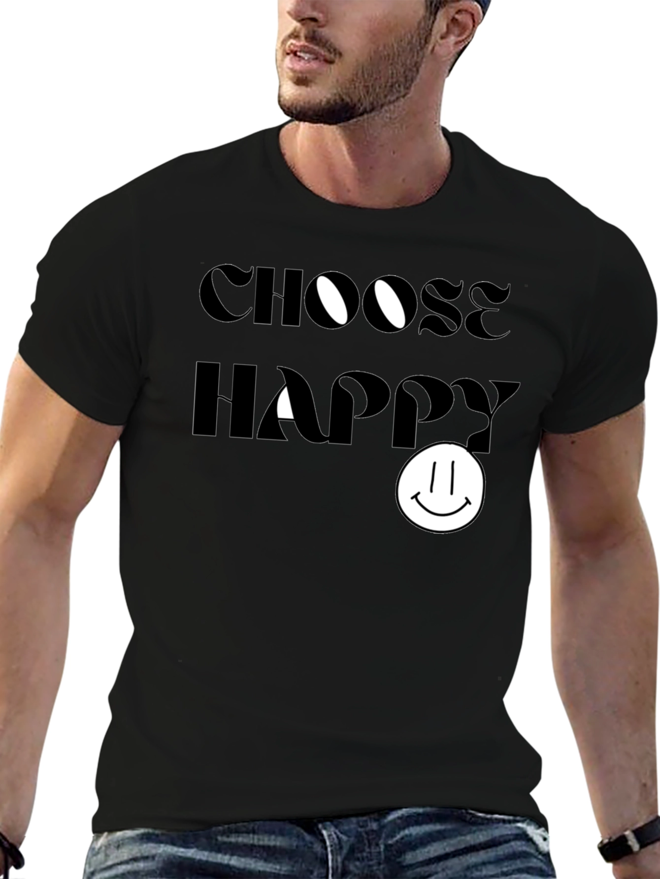 Choose Happy Graphic Tee - Soft Cotton Comfort