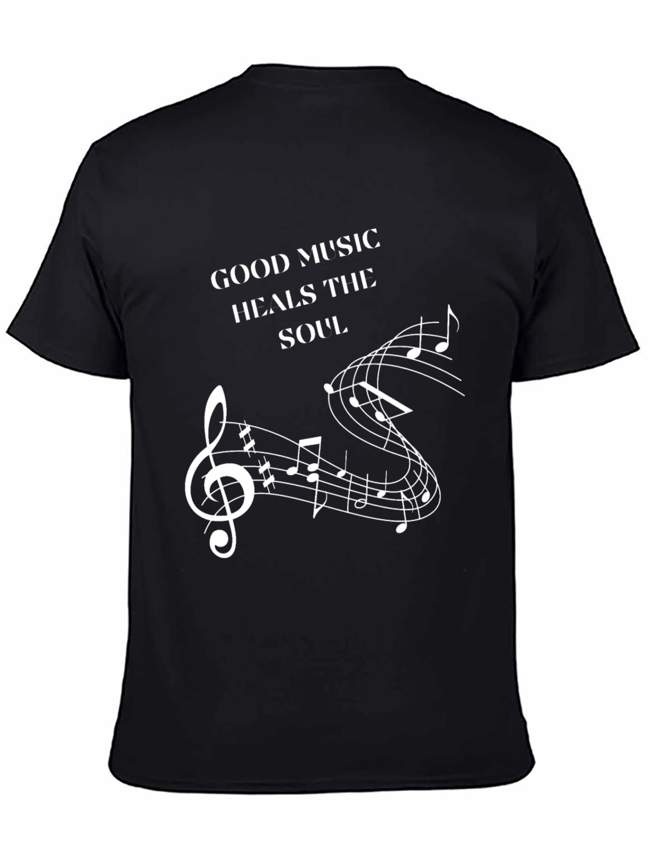 Music Heals Soul Graphic Tee - Black