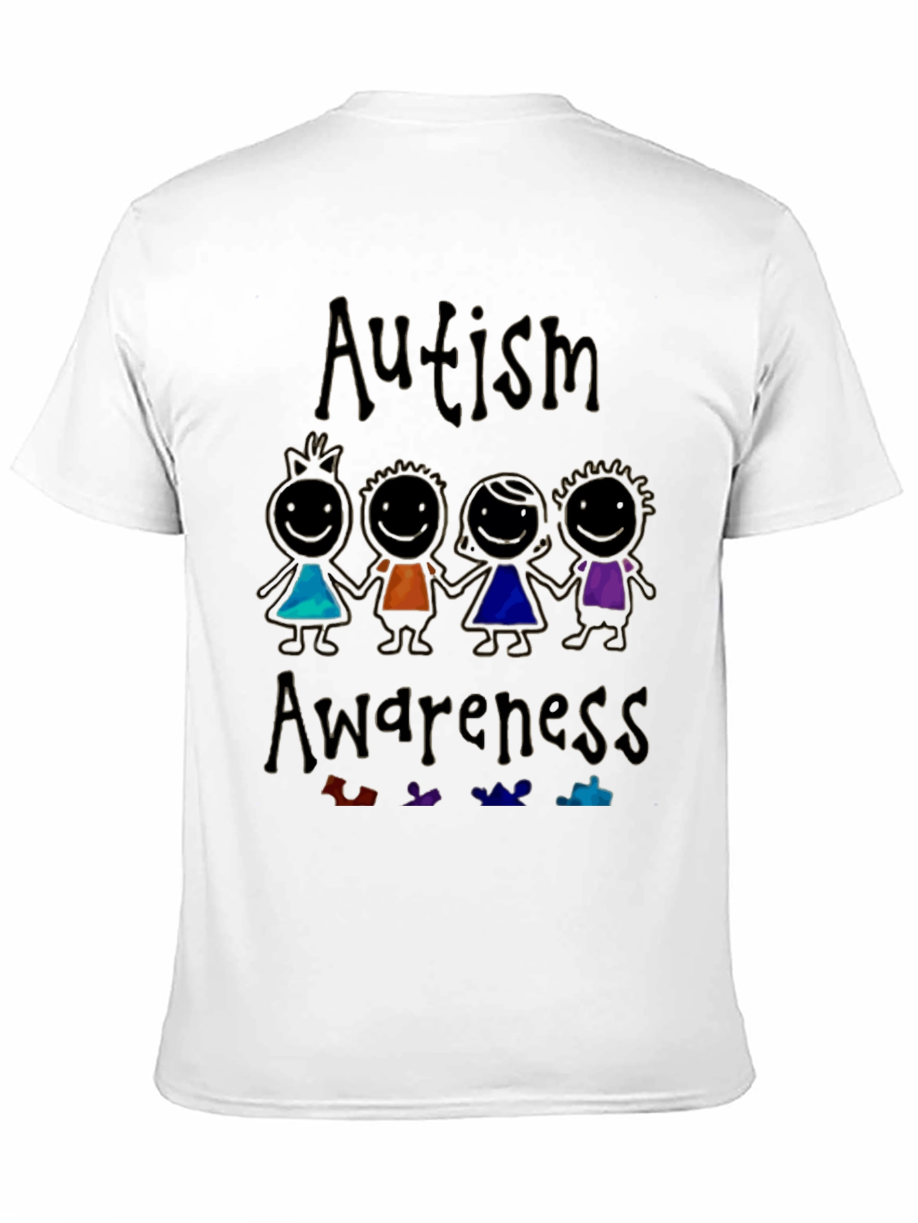 Autism Awareness Graphic Tee - Black Cotton Shirt