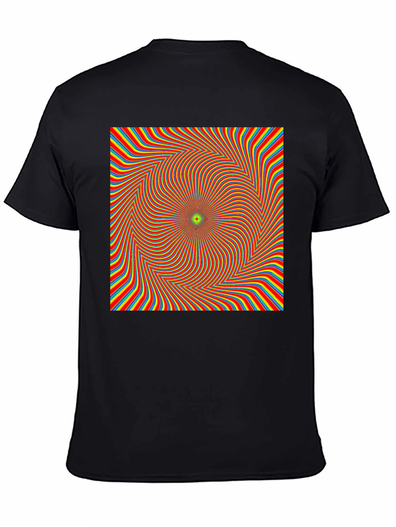 Optical Illusion T-Shirt - Black Crew Neck Tee