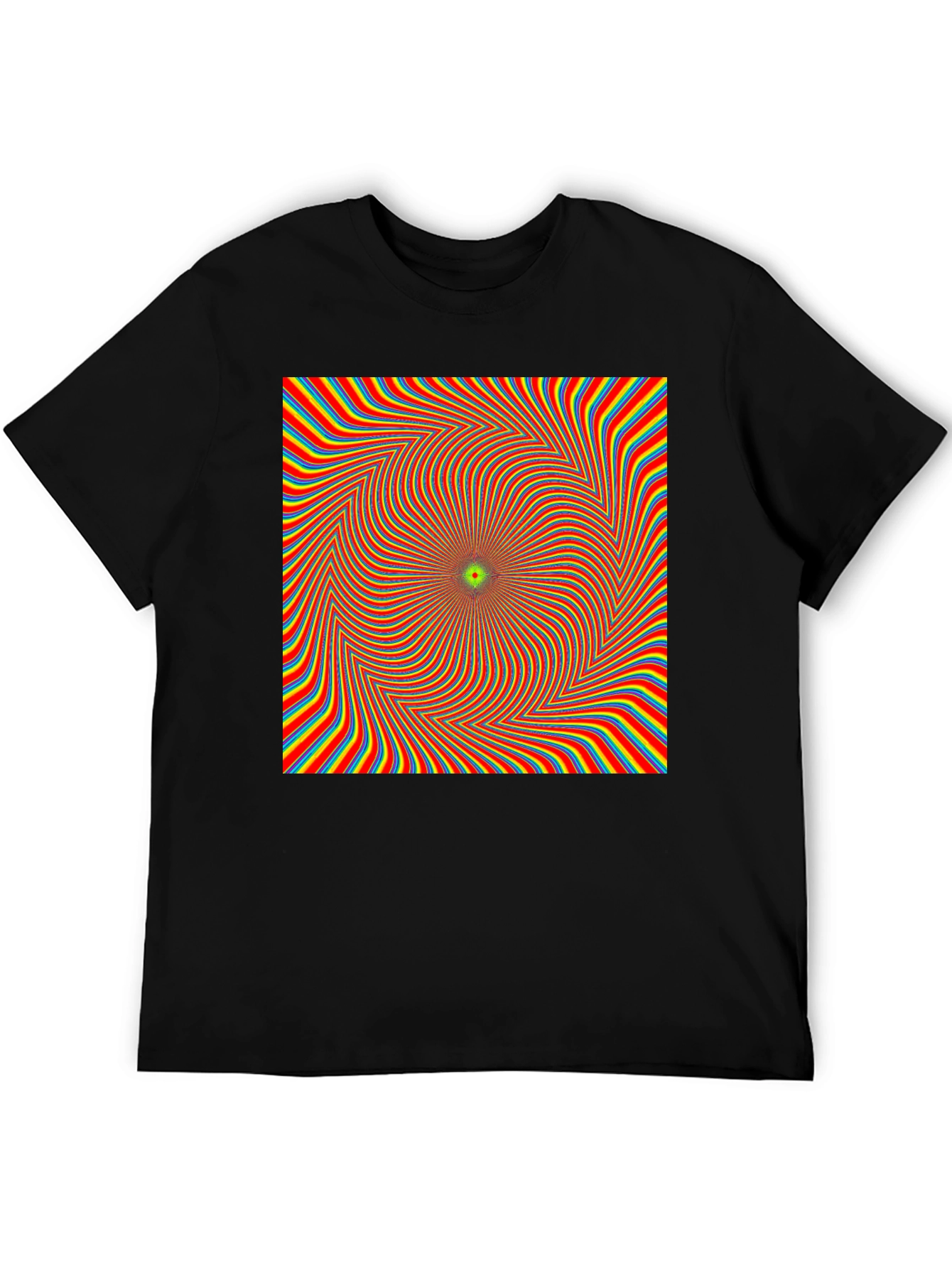 Optical Illusion T-Shirt - Black Crew Neck Tee