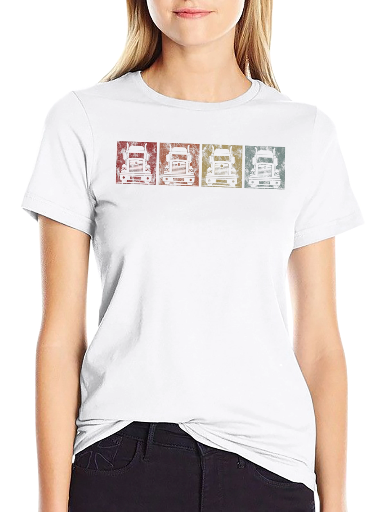 Retro Trucker Tee - Distressed Design