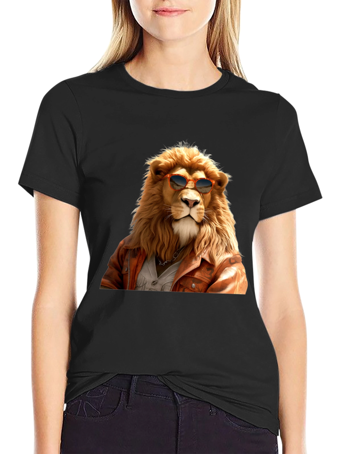 Cool Lion Graphic Tee - Trendy Animal Print Shirt