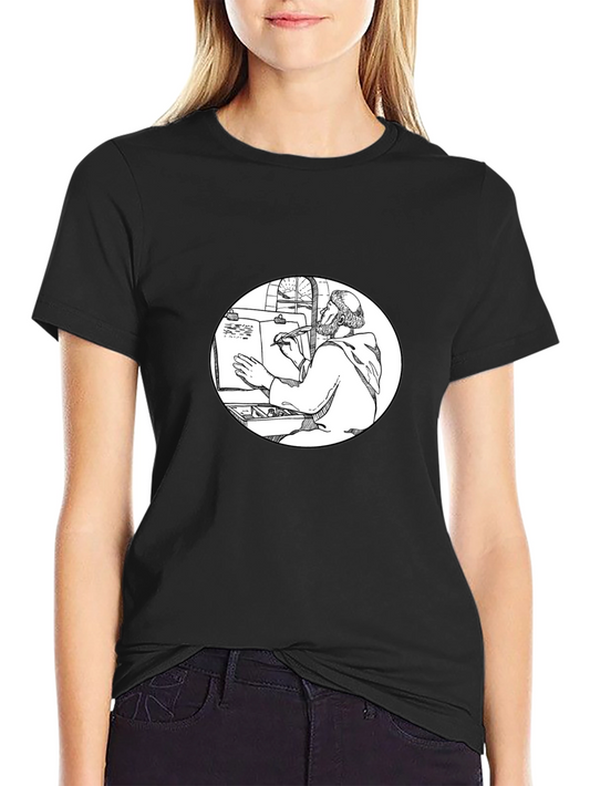 Monk Writer Graphic Tee - Unique Black T-Shirt