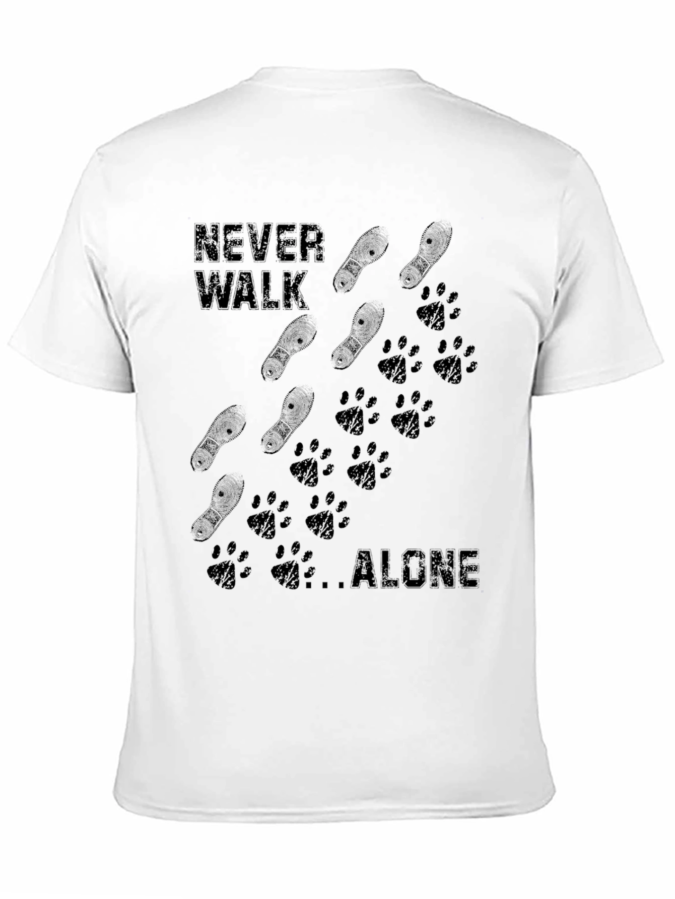 Never Walk Alone Graphic Tee - Mens Black T-Shirt