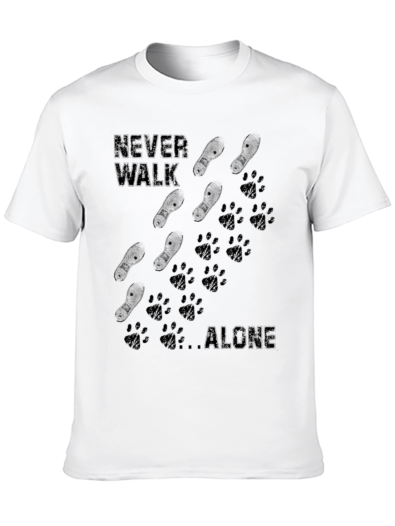 Never Walk Alone Graphic Tee - Mens Black T-Shirt