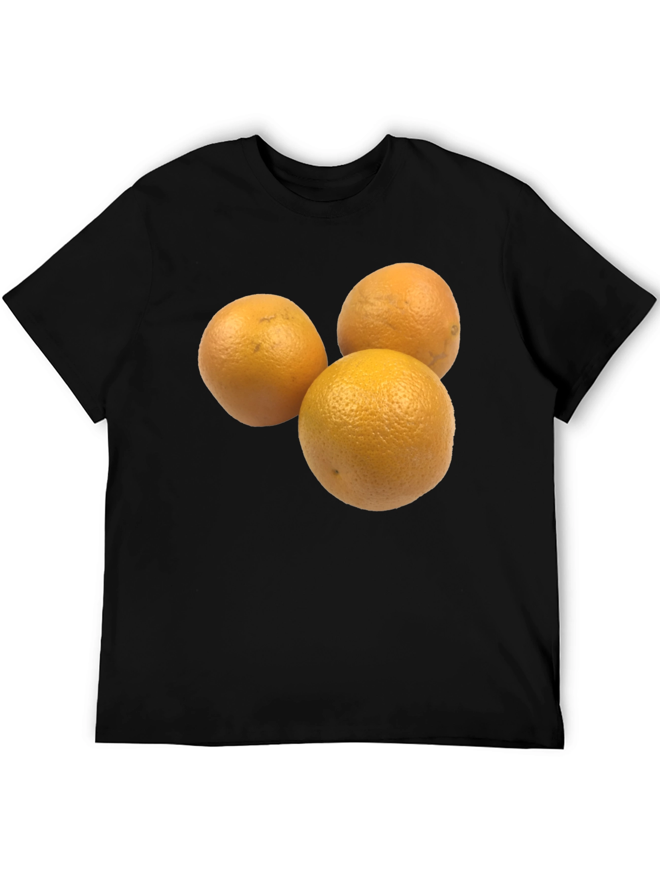 Three Orange Graphic Black T-Shirt