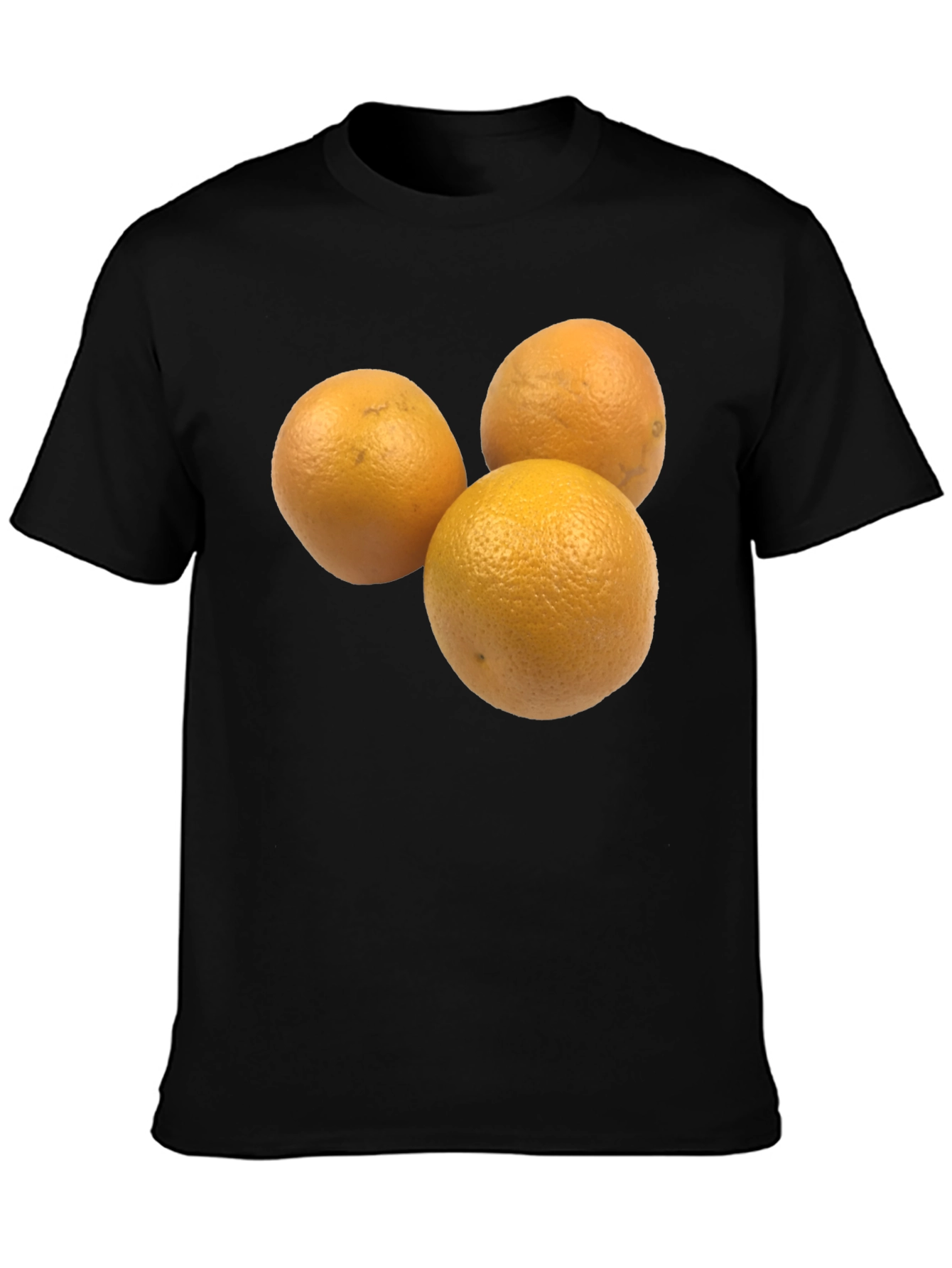 Three Orange Graphic Black T-Shirt