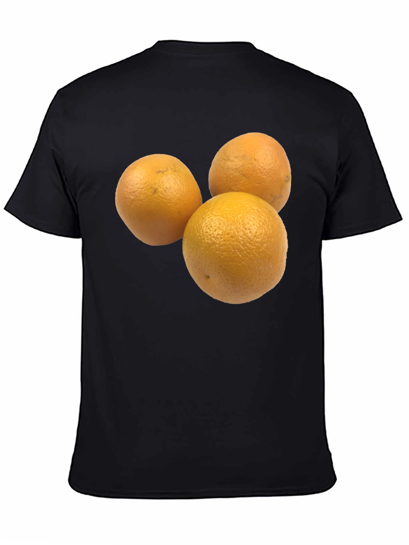 Three Orange Graphic Black T-Shirt