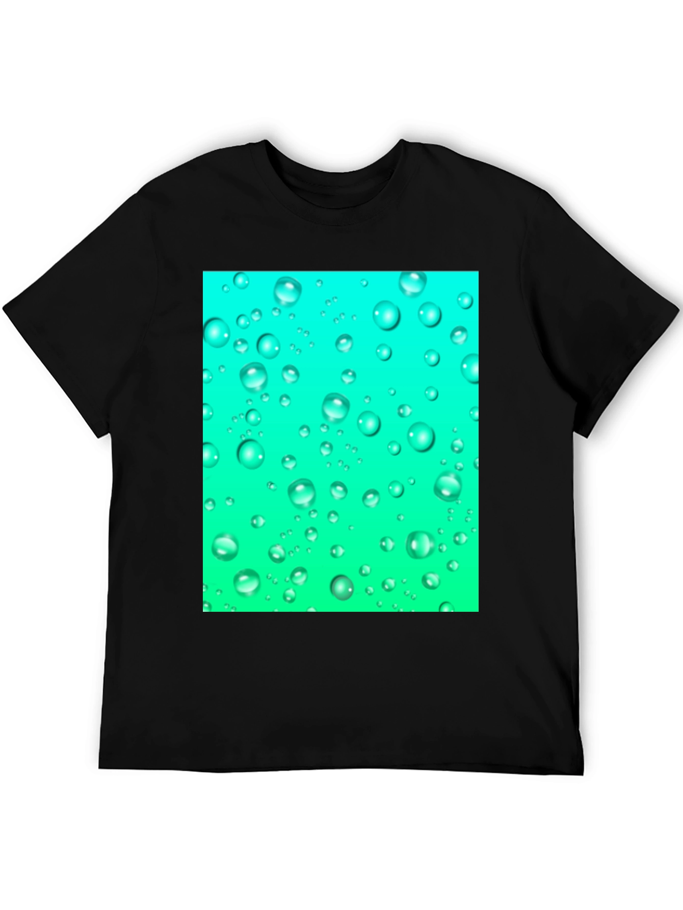 Aqua Bubbles Black T-Shirt
