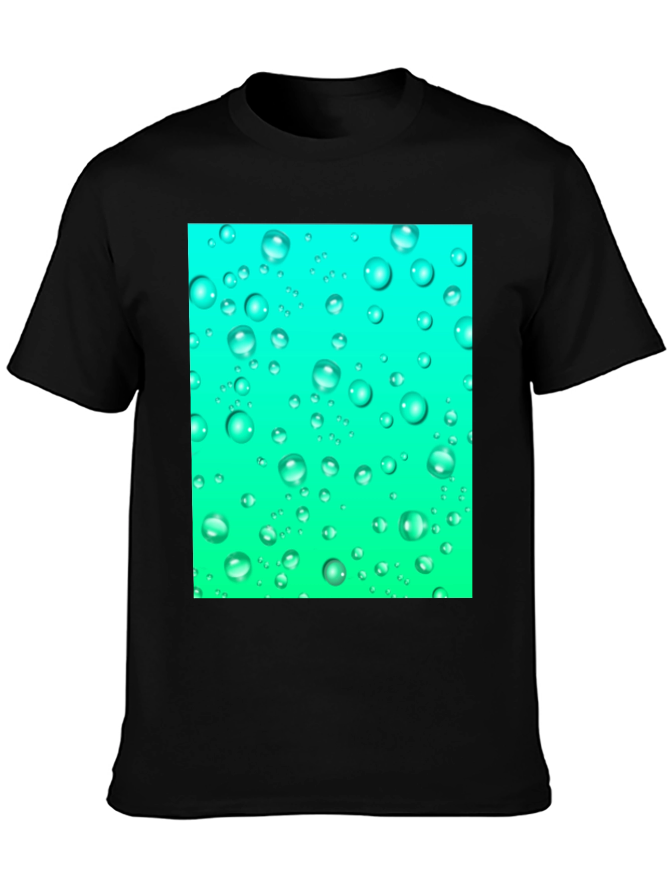 Aqua Bubbles Black T-Shirt