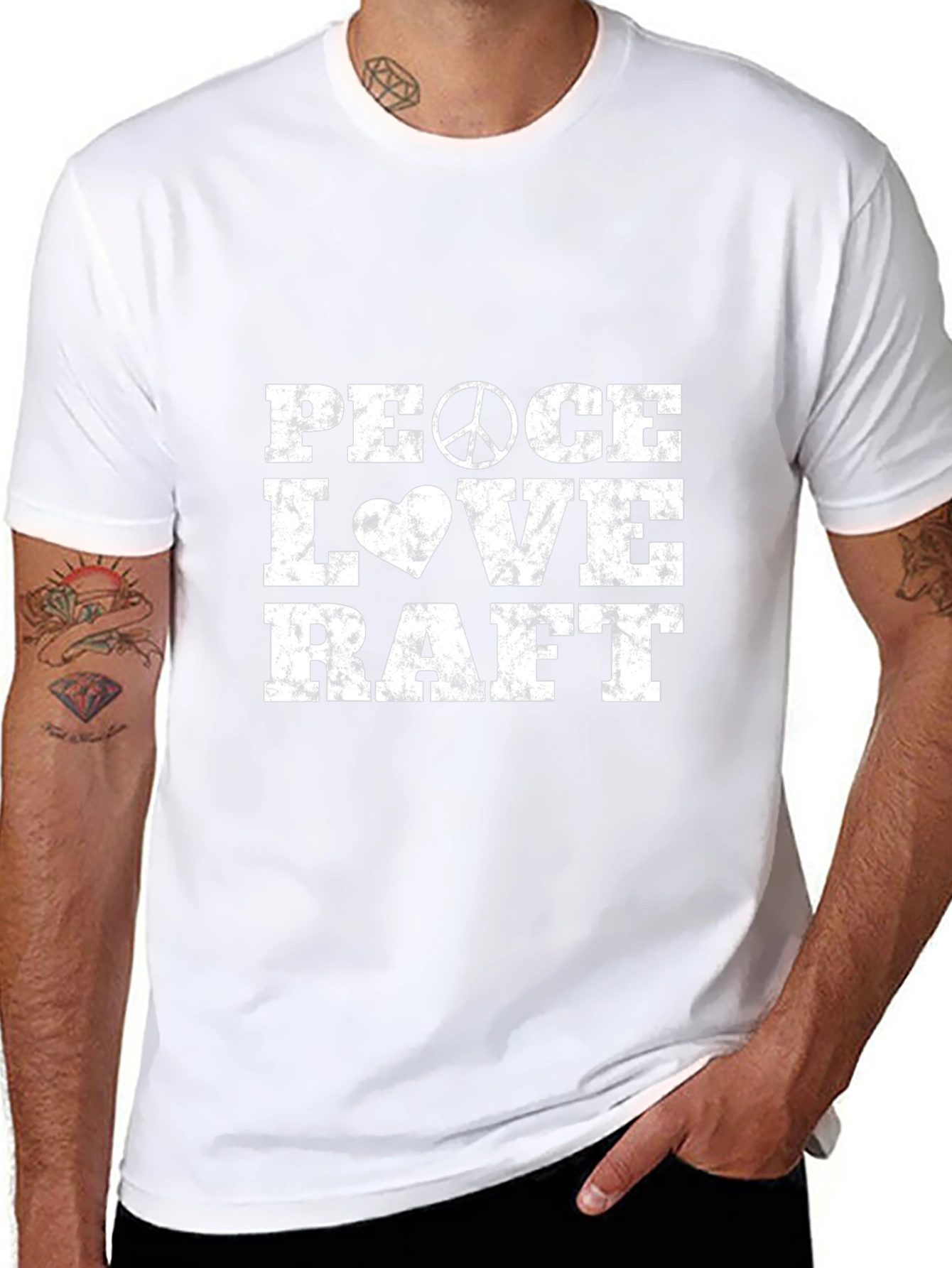 Peace Love Raft Black T-Shirt