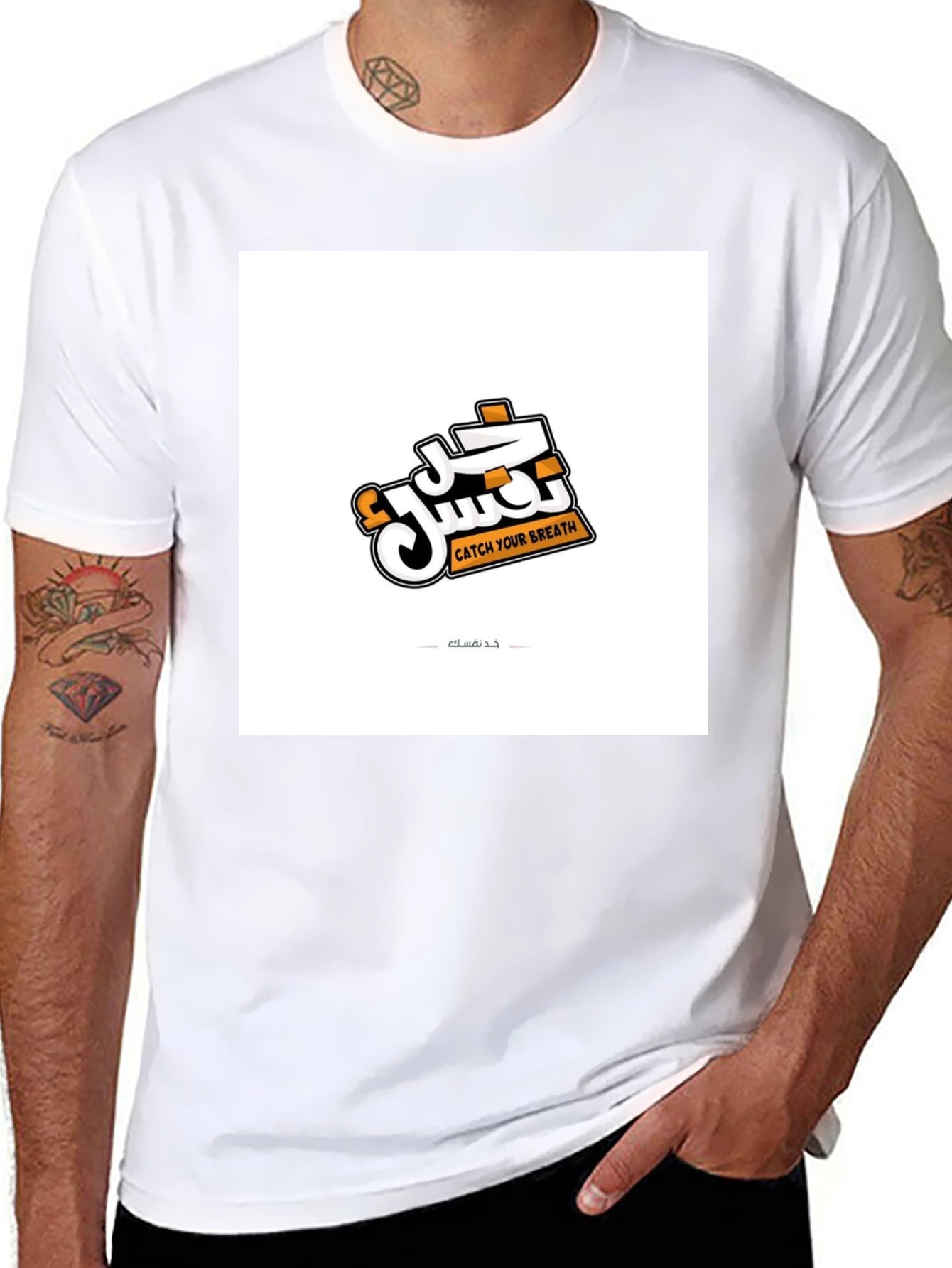 Trendy Black T-Shirt with Unique Graphic Design