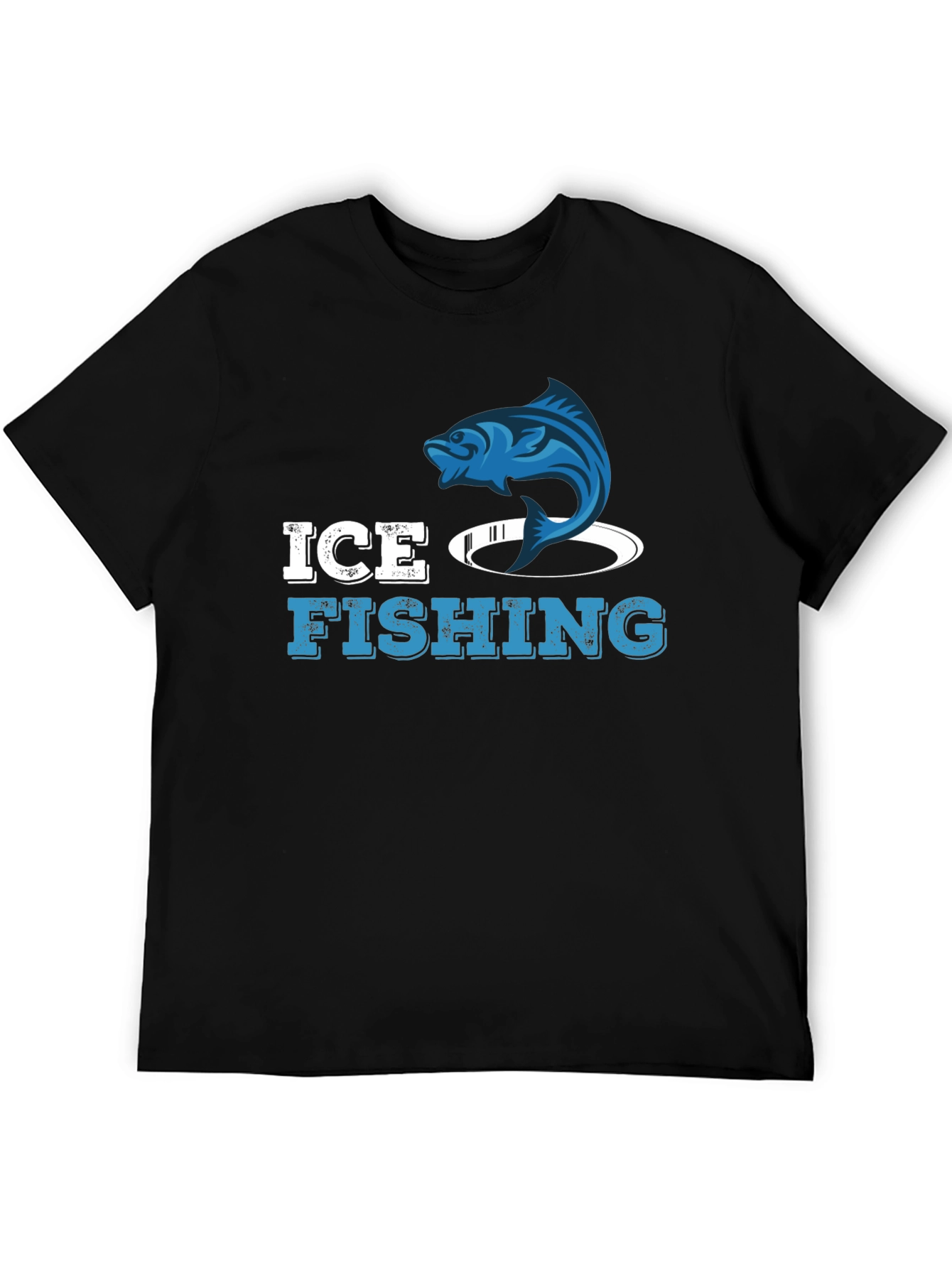 Ice Fishing Graphic T-Shirt - Black