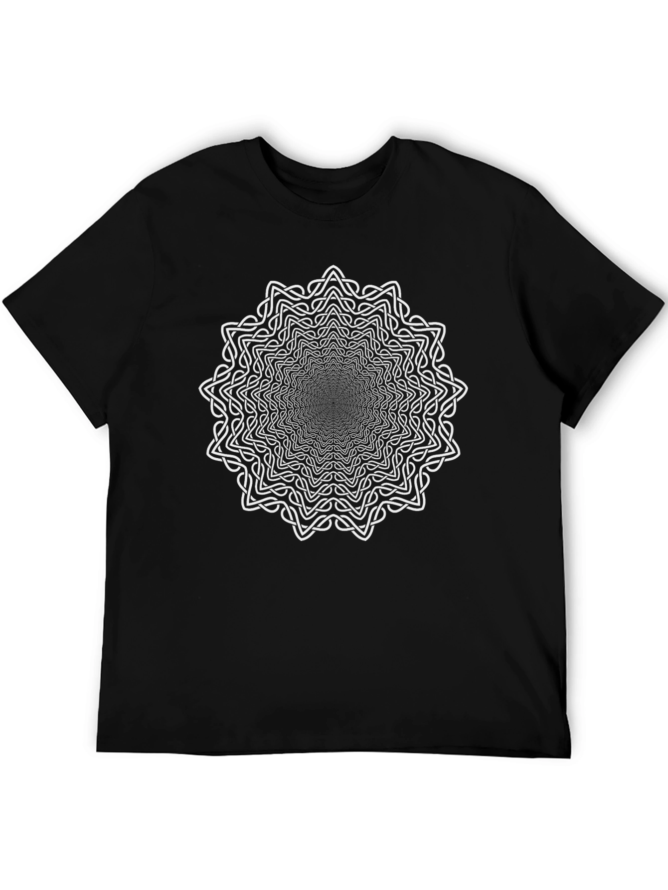 Optical Illusion Mandala Black T-Shirt