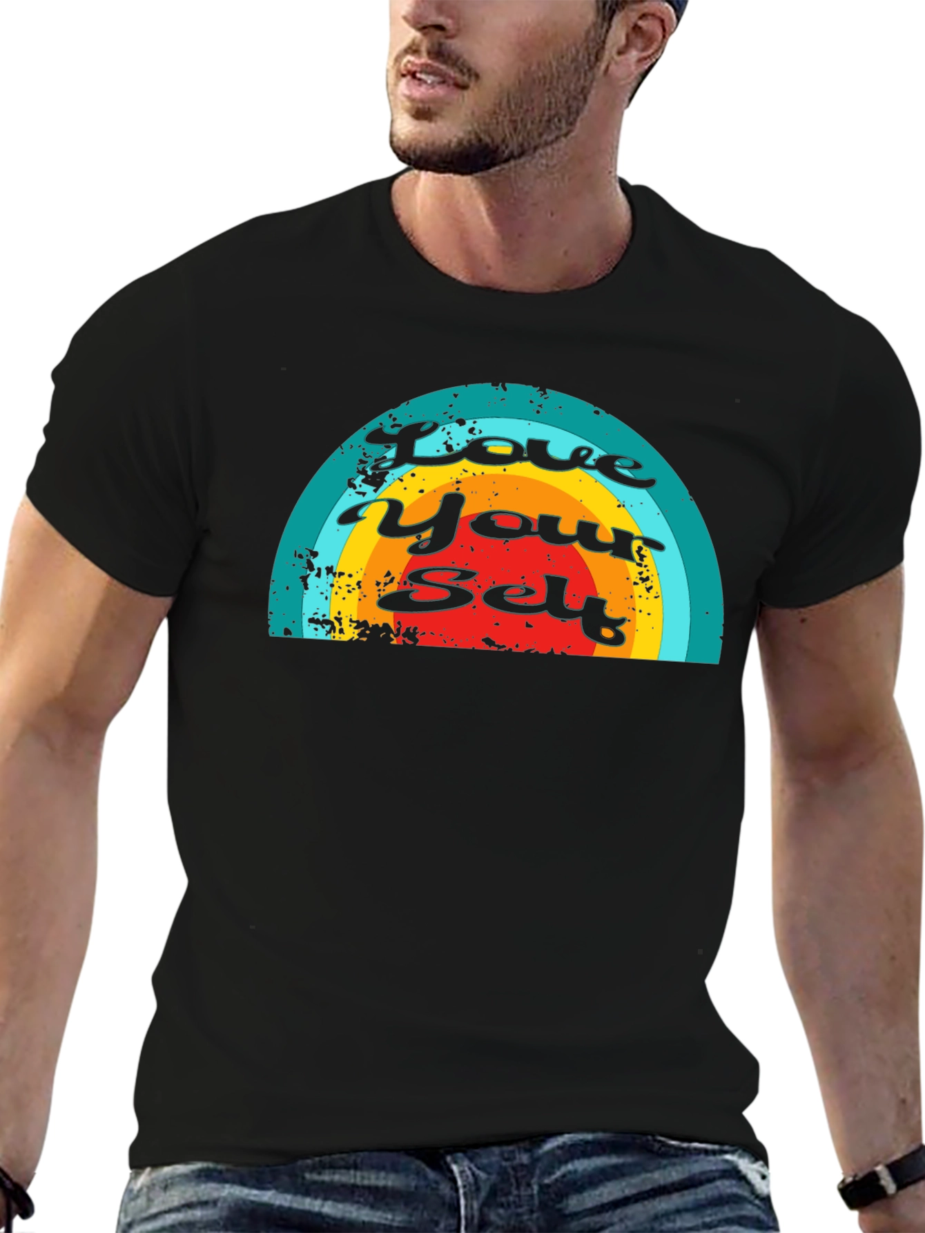Love Yourself Rainbow Graphic T-Shirt
