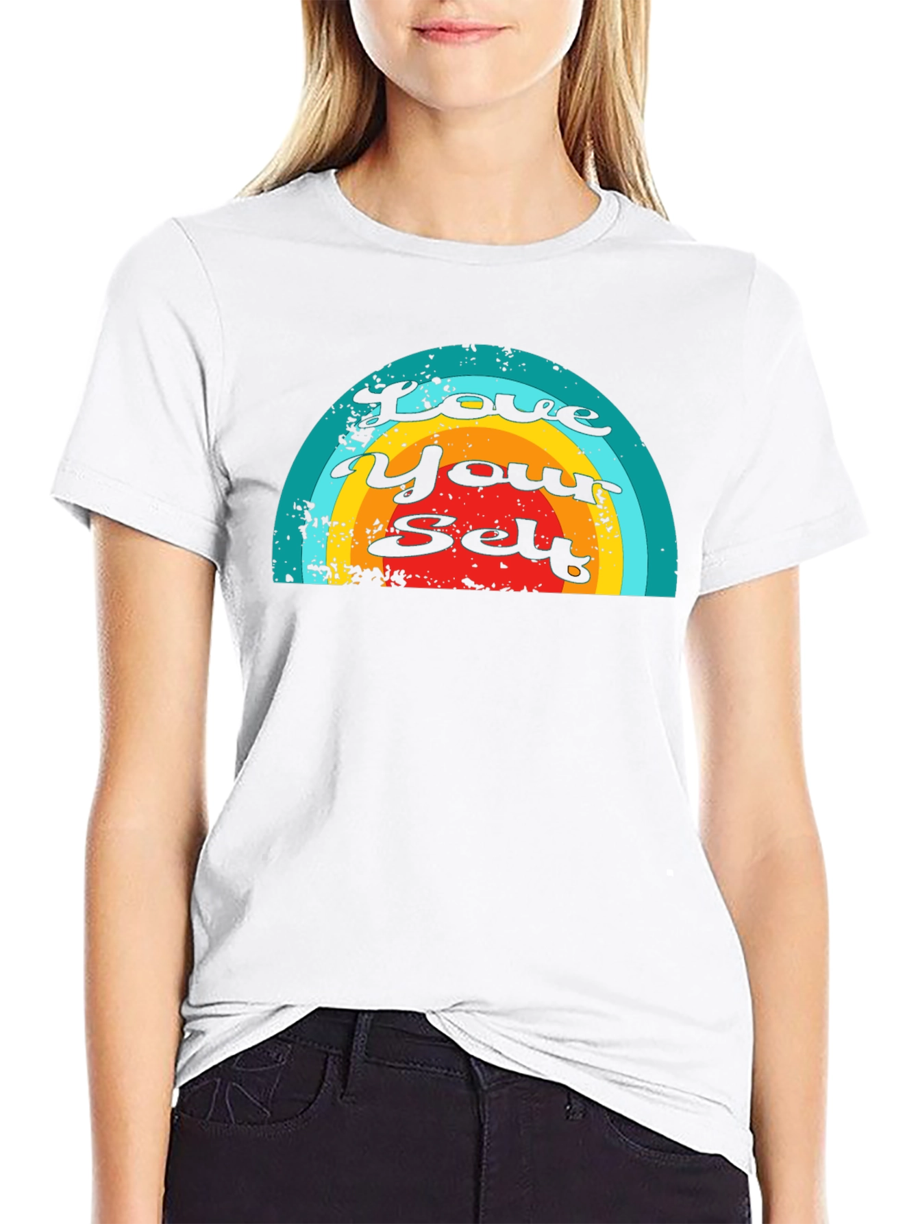 Love Yourself Rainbow Graphic T-Shirt