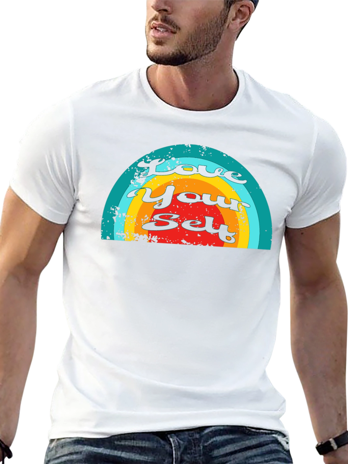 Love Yourself Rainbow Graphic T-Shirt