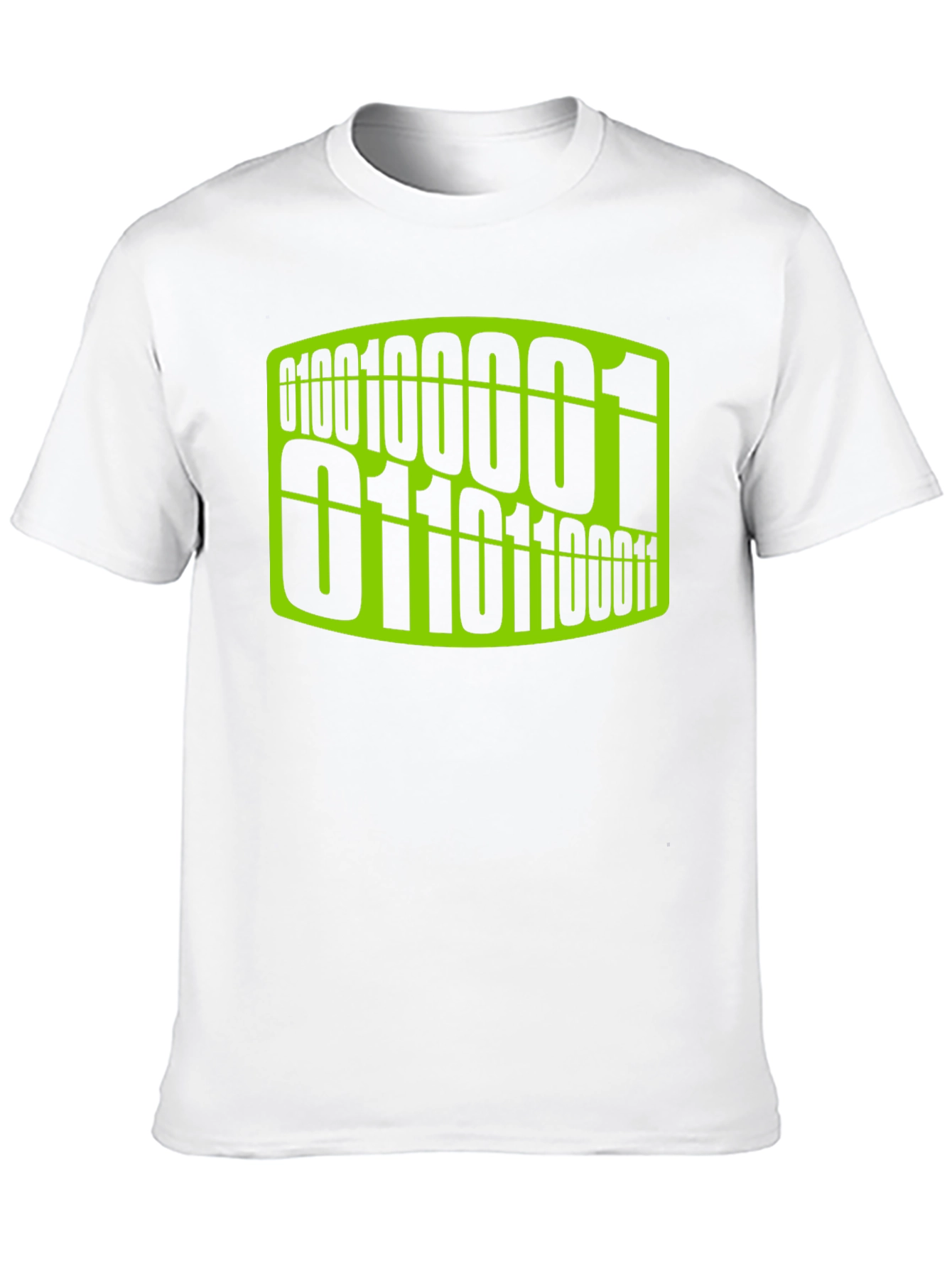 Binary Code Graphic Tee - Black Cotton Casual T-Shirt
