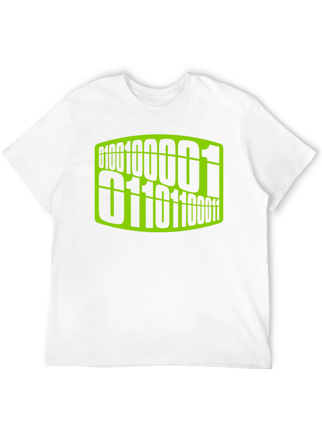 Binary Code Graphic Tee - Black Cotton Casual T-Shirt